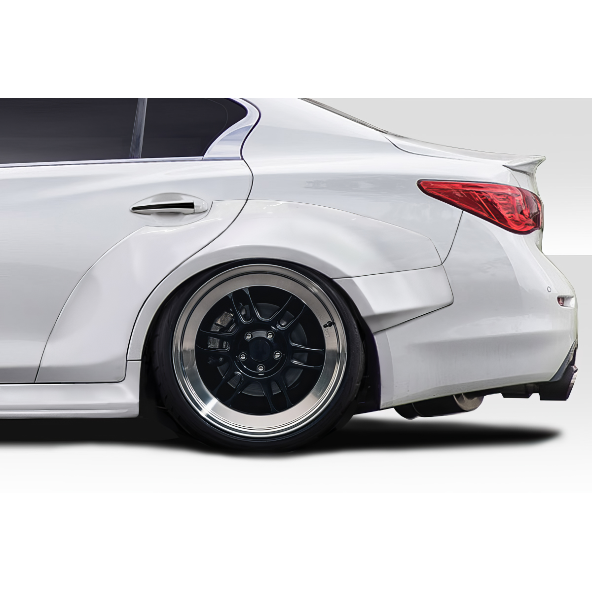 Modify your Infiniti Q50 2014 with our Exterior/Fenders - Angle shows rear fender flares clearly