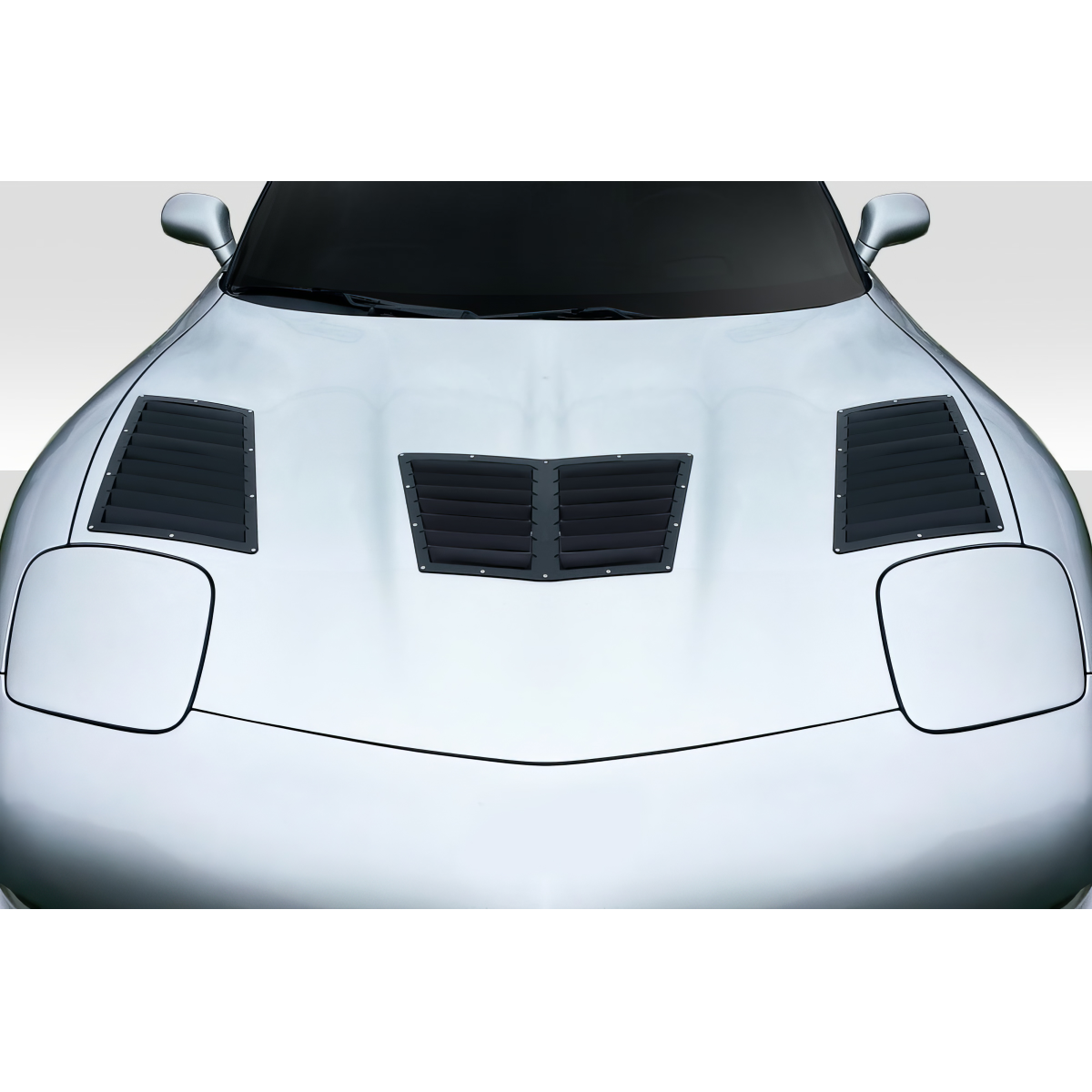 Modify your Chevrolet Corvette 1997 with our Exterior/Hoods - Top view showing hood vents at a slight angle