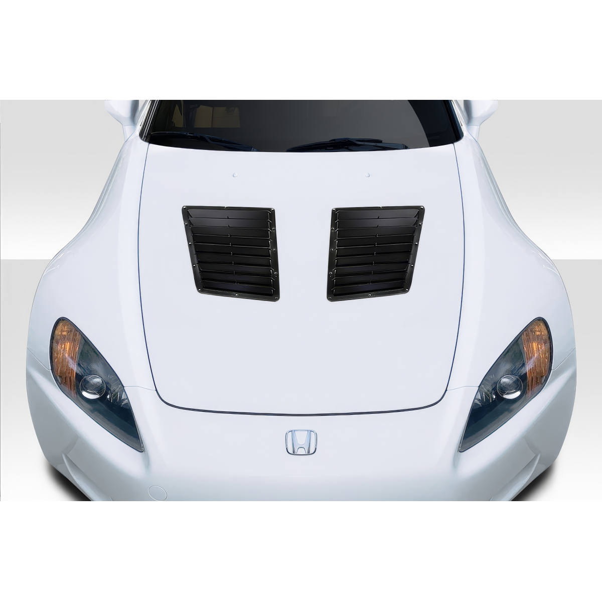 Modify your Honda S2000 2000 with our Exterior/Hoods - Front view at a slight angle showing hood vents