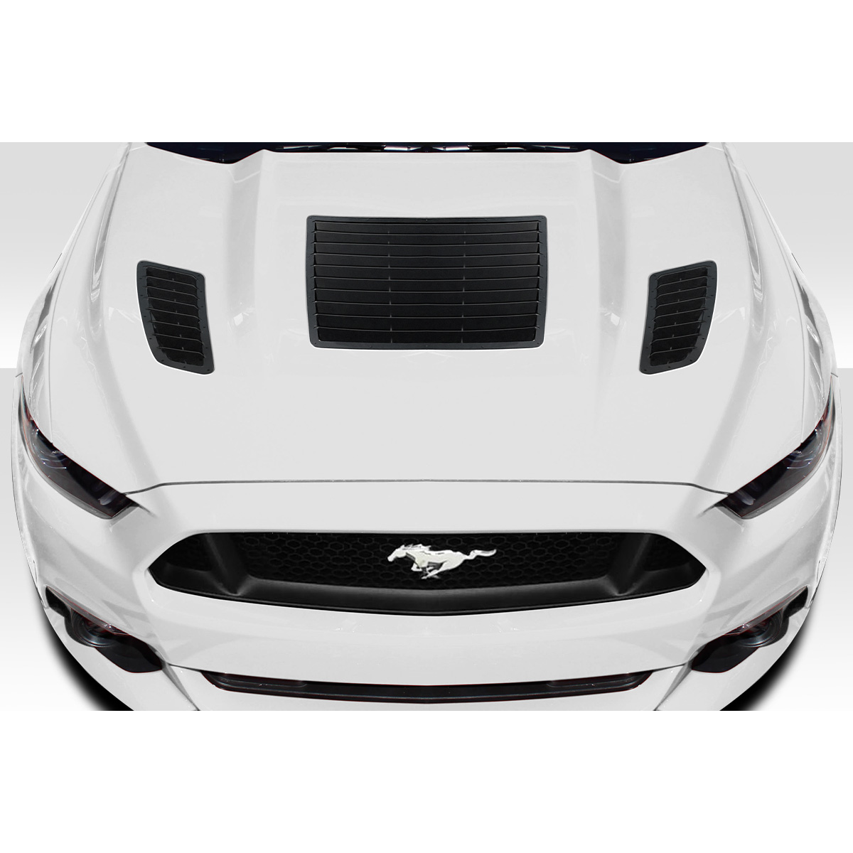 Modify your Ford Mustang 2015 with our Exterior/Hoods - Top down view of hood vents on Mustang