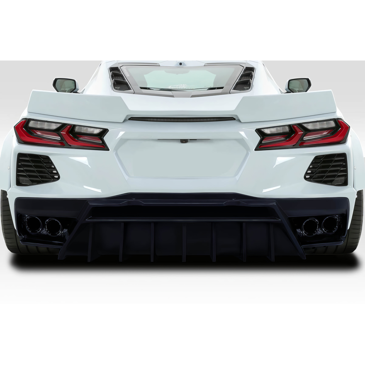 Modify your Chevrolet Corvette 2020 with our Exterior/Diffusers - Rear view at a straight on angle