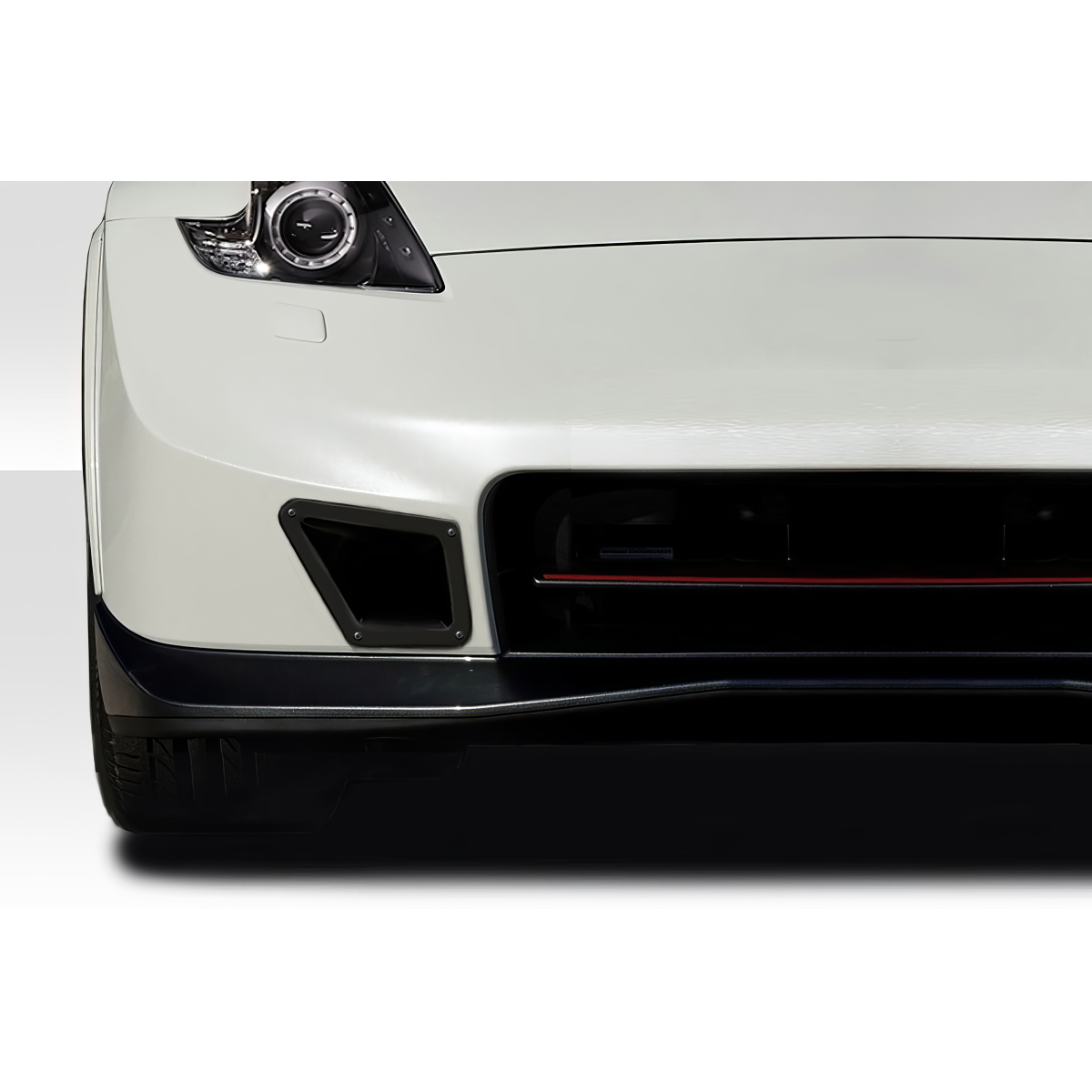 Modify your Nissan 370Z 2009 with our Exterior/Front Bumpers or Lips - Front angle view of Nissan 370Z bumper vents