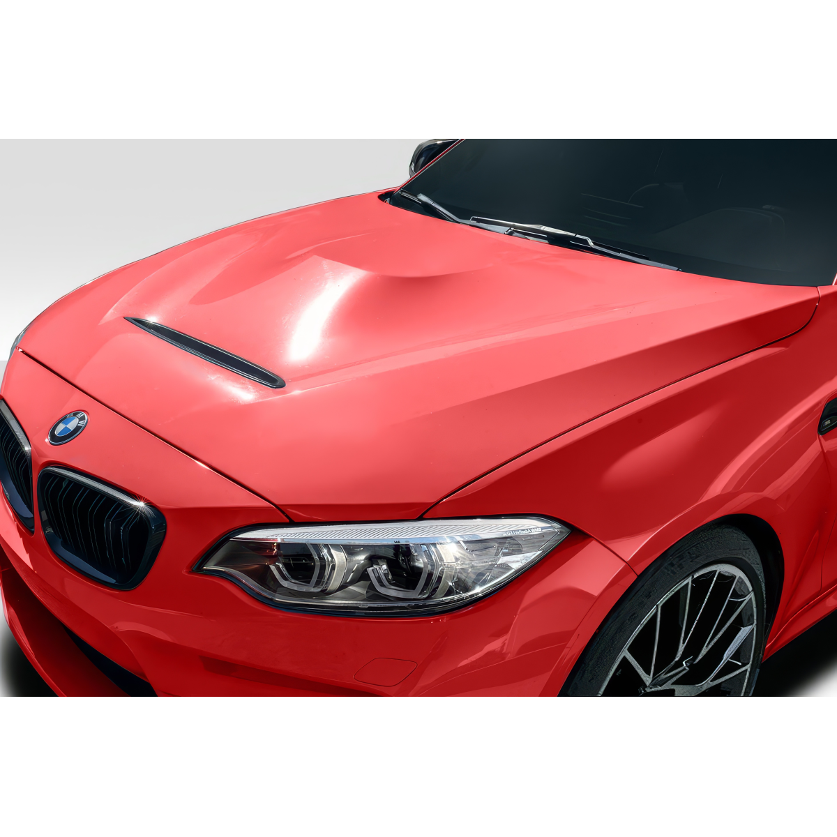 Modify your BMW 2-Series 2014 with our Exterior/Hoods - Front view angled down toward the hood