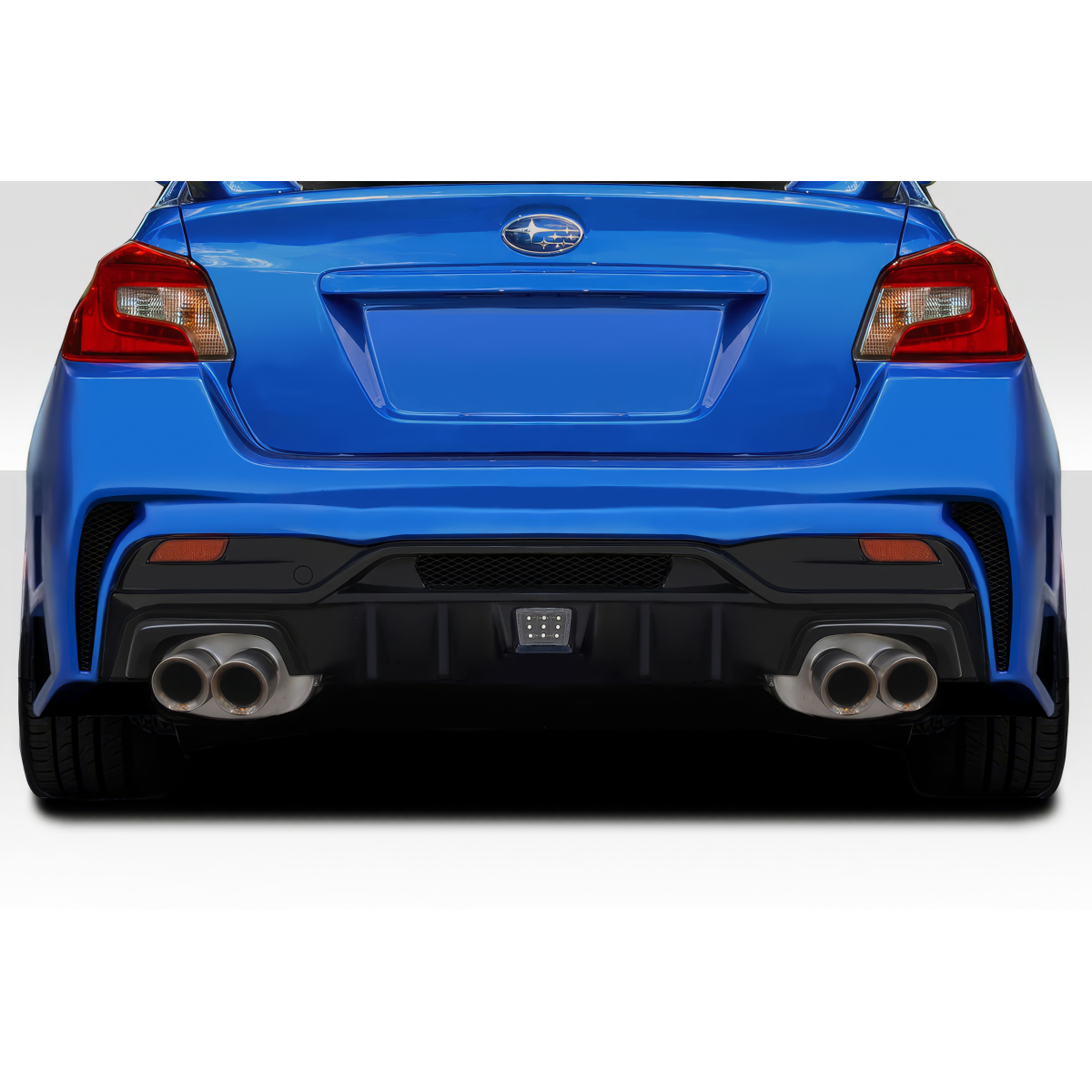 Modify your Subaru Impreza 2015 with our Exterior/Rear Bumpers or Lips - Image viewed from the rear at a straight angle