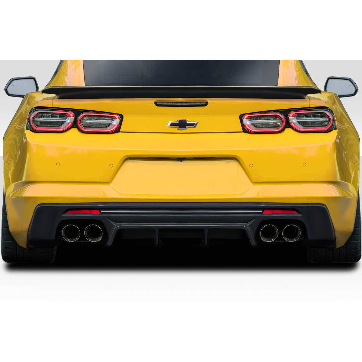 Modify your Chevrolet Camaro 2016 with our Exterior/Diffusers - Rear view angle of a Chevrolet Camaro