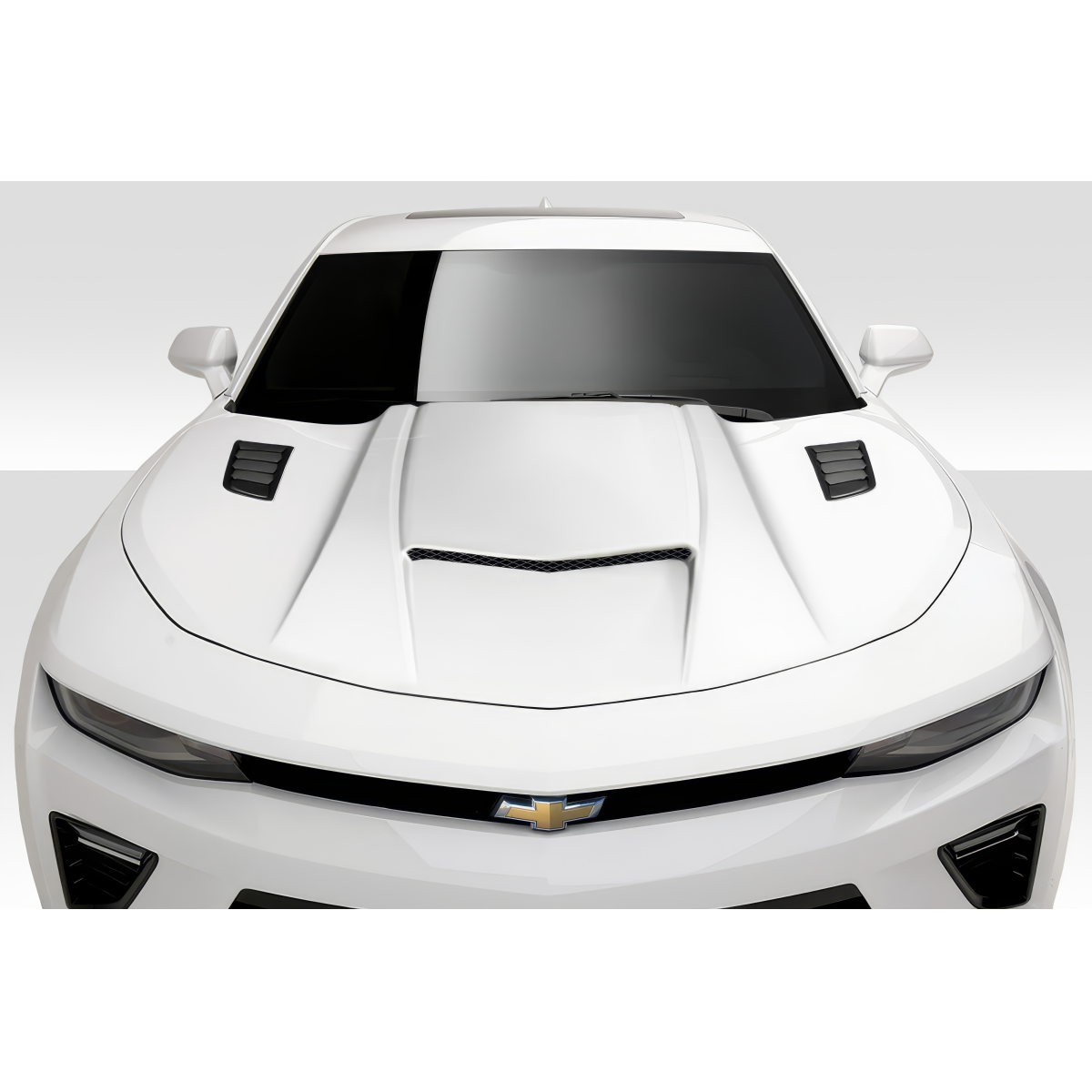 Modify your Chevrolet Camaro 2016 with our Exterior/Hoods - Top down view of vehicle hood at slight angle