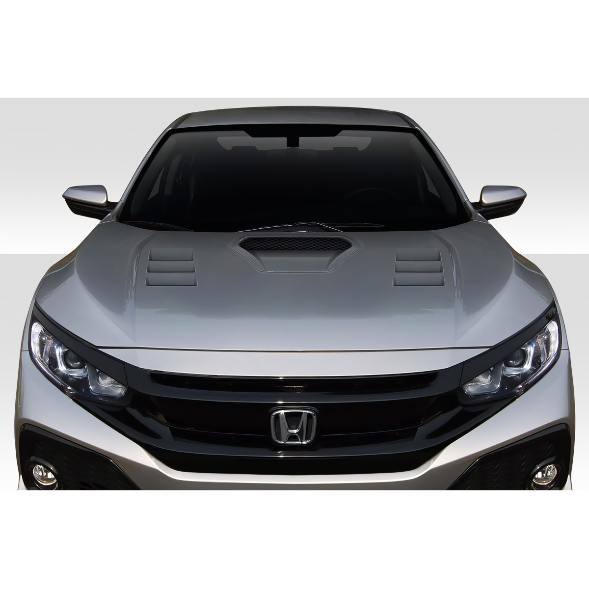 Modify your Honda Civic 2016 with our Exterior/Hoods - Front view angle of the vehicle part