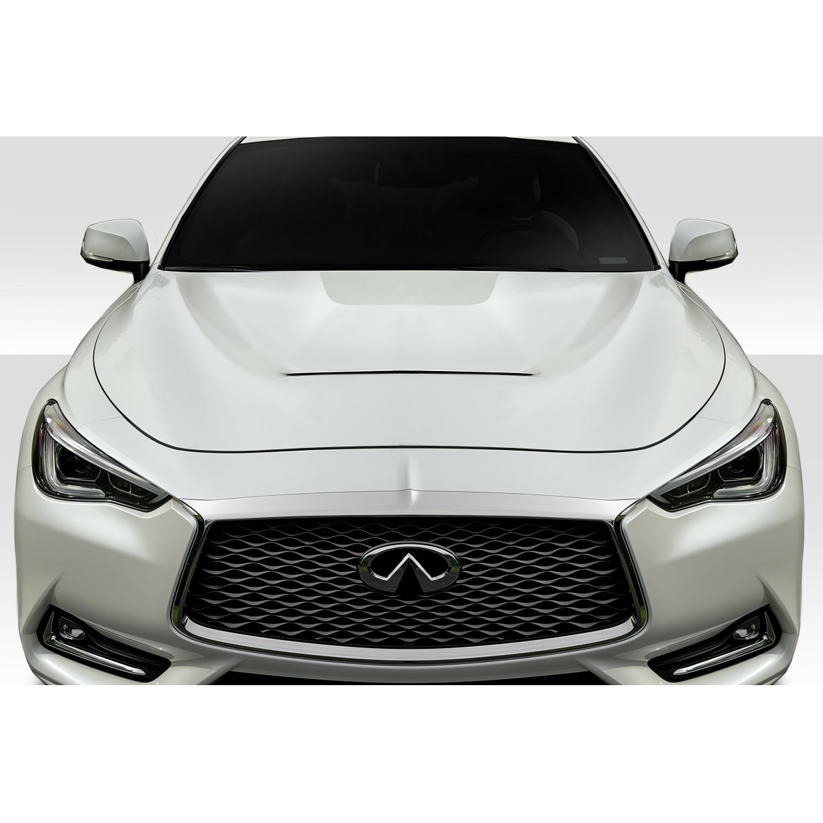 Modify your Infiniti Q60 2017 with our Exterior/Hoods - Front view of hood at eye level angle