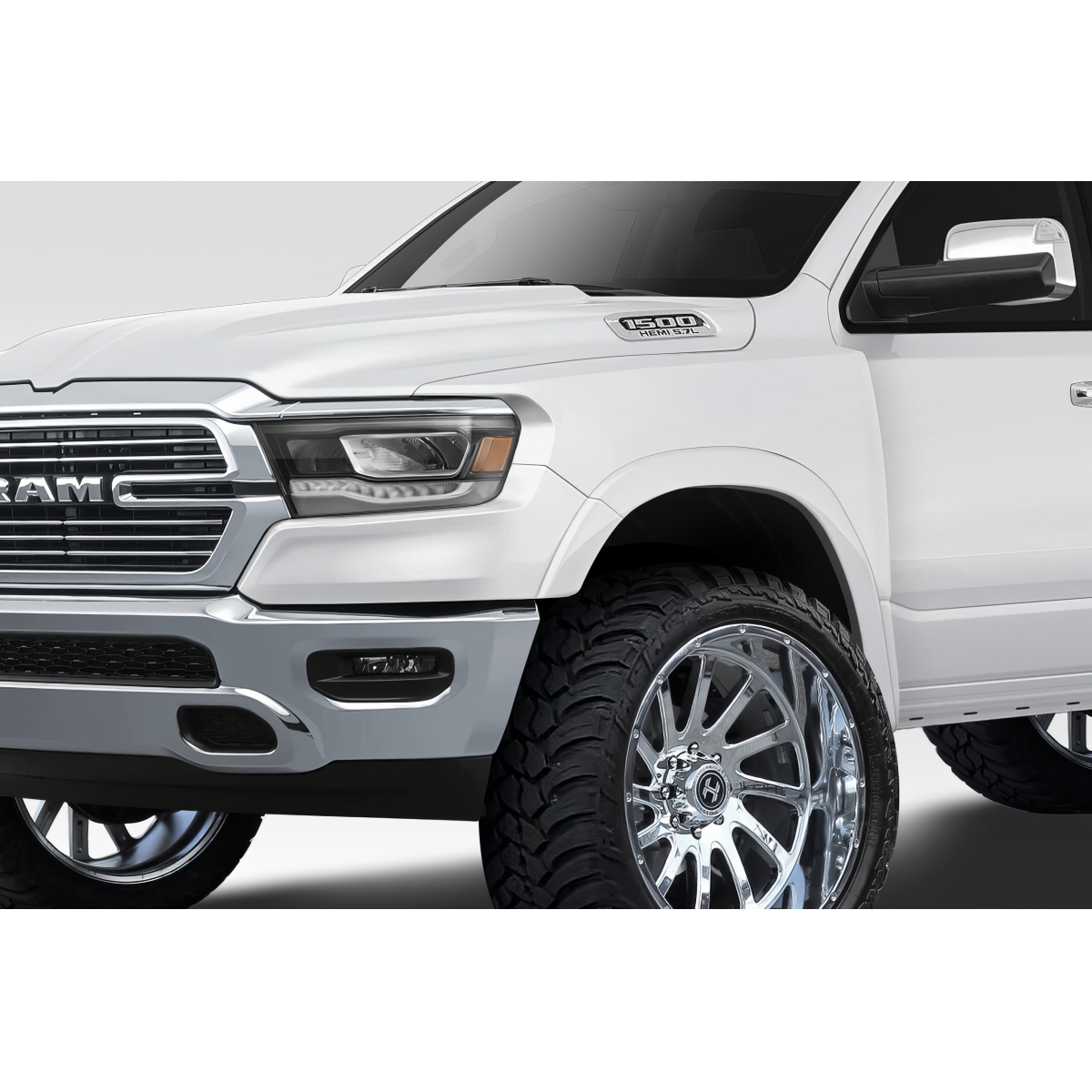 Modify your Dodge Ram 2019 with our Exterior/Fenders - Front three quarter angle view of fender