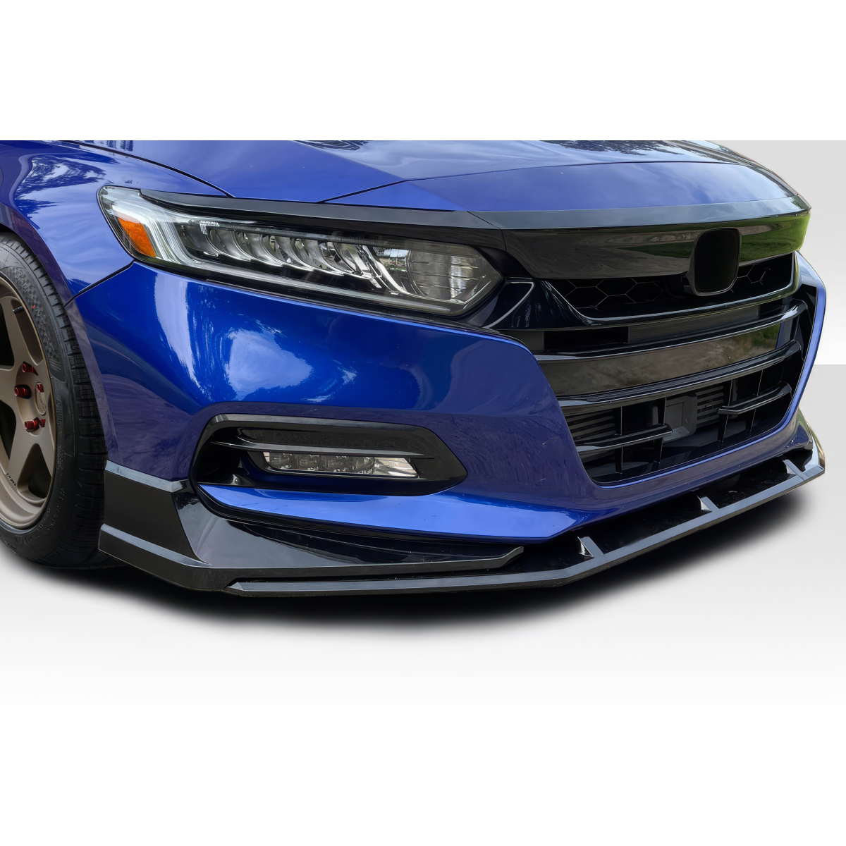 Modify your Honda Accord 2018 with our Exterior/Front Bumpers or Lips - Front angle view of car part