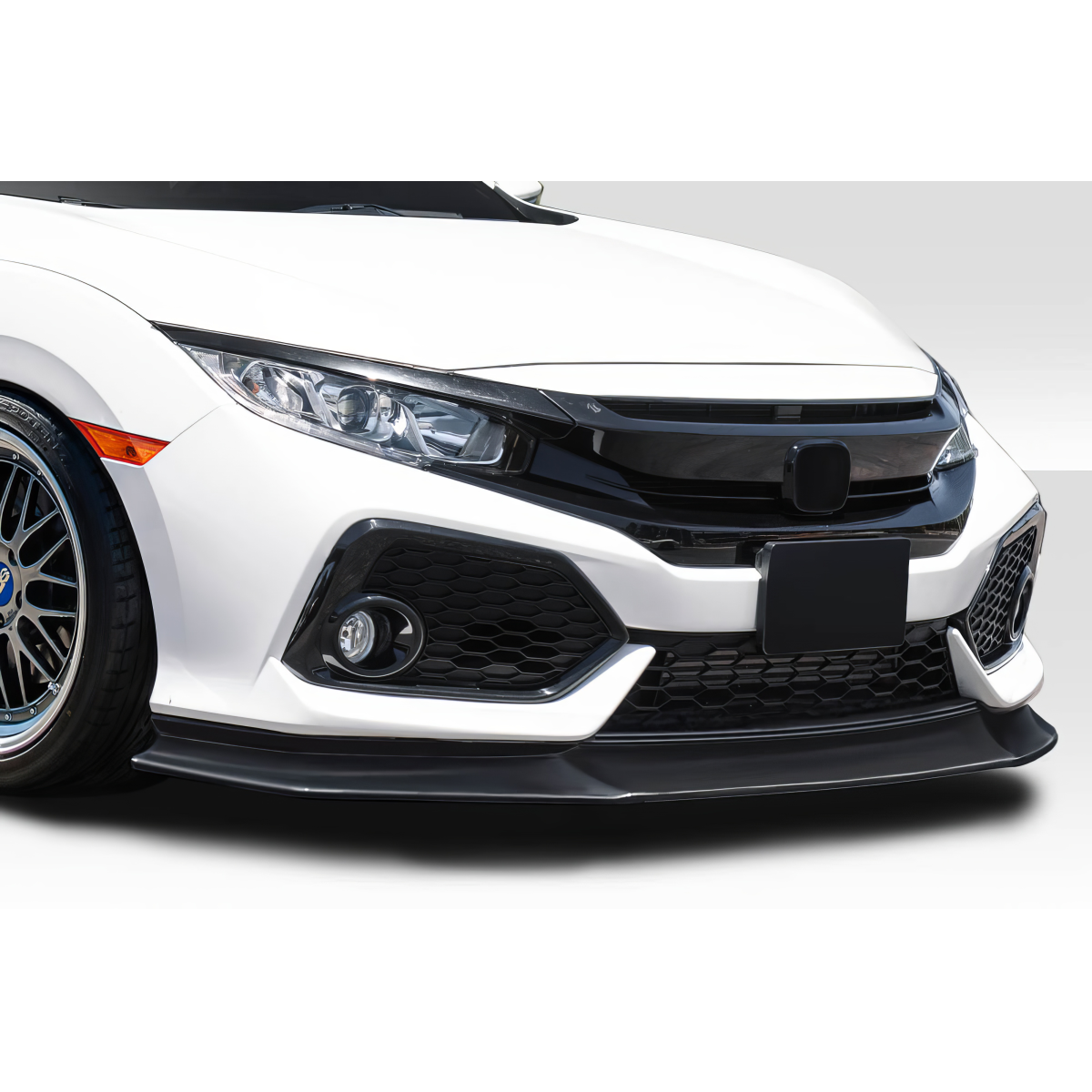 Modify your Honda Civic 2017 with our Exterior/Front Lips - Front angle view of Honda Civic front lip