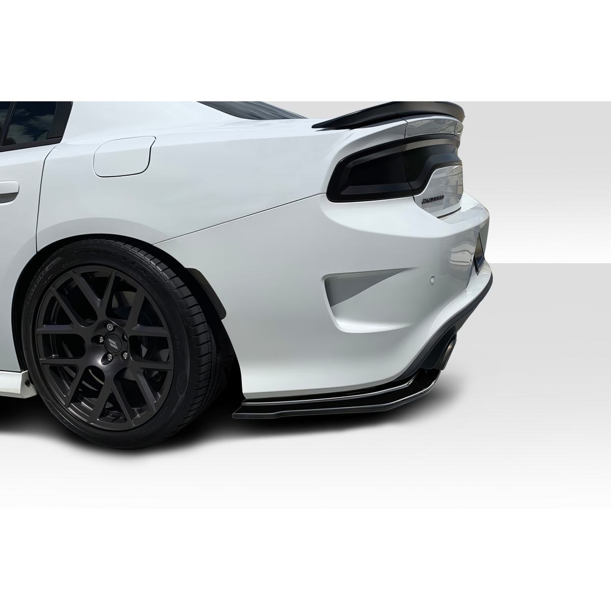 Modify your Dodge Charger 2015 with our Exterior/Rear Bumpers or Lips - Image shows rear angle of the Dodge Charger