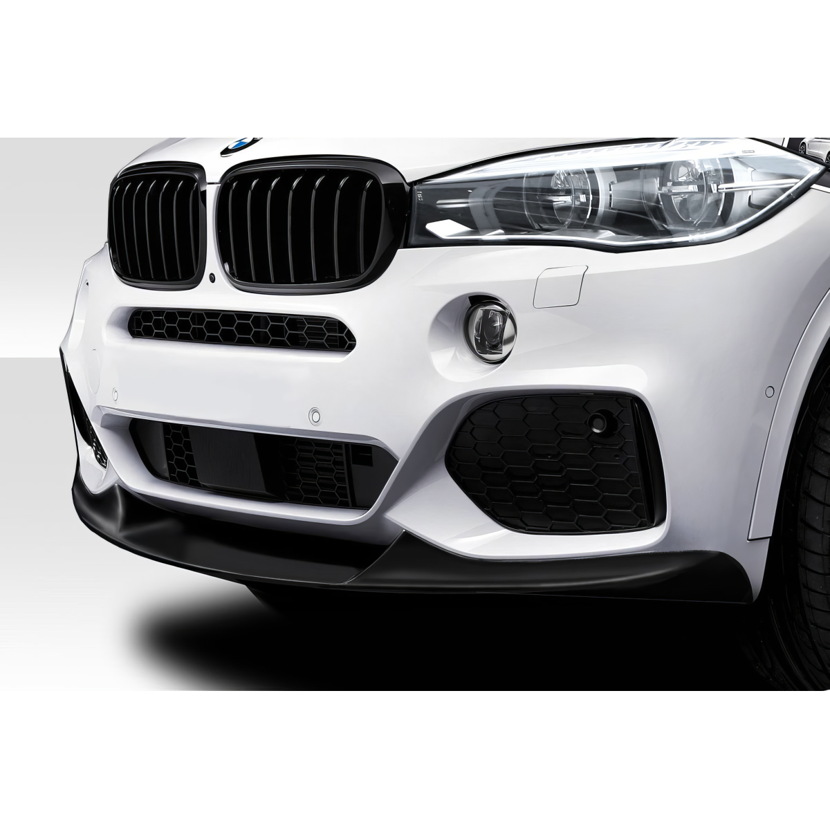 Modify your BMW X5 2014 with our Exterior/Front Bumpers or Lips - Front view at a slight angle from the side