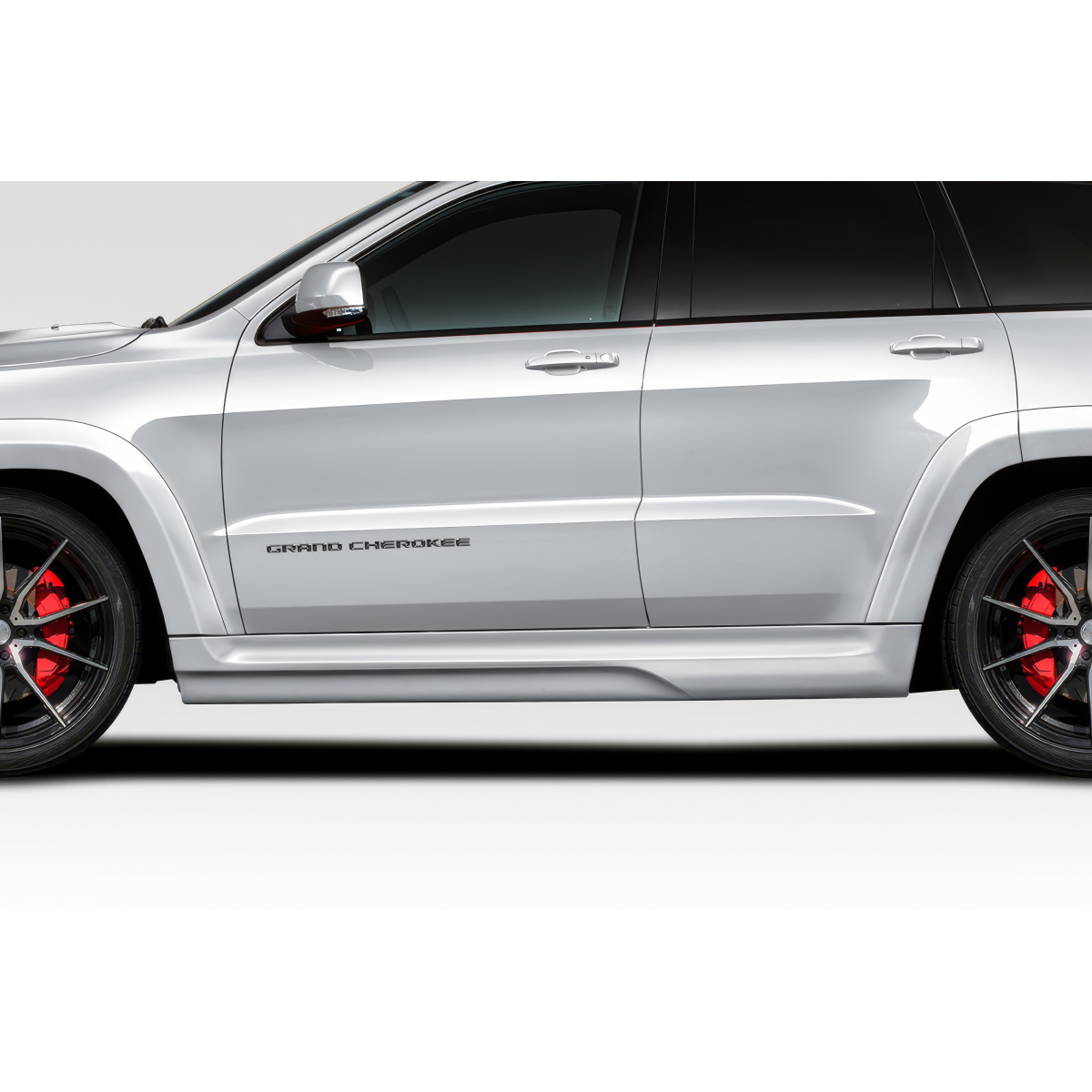 Modify your Jeep Cherokee 2011 with our Exterior/Side Skirts - Side angle view of the vehicle part