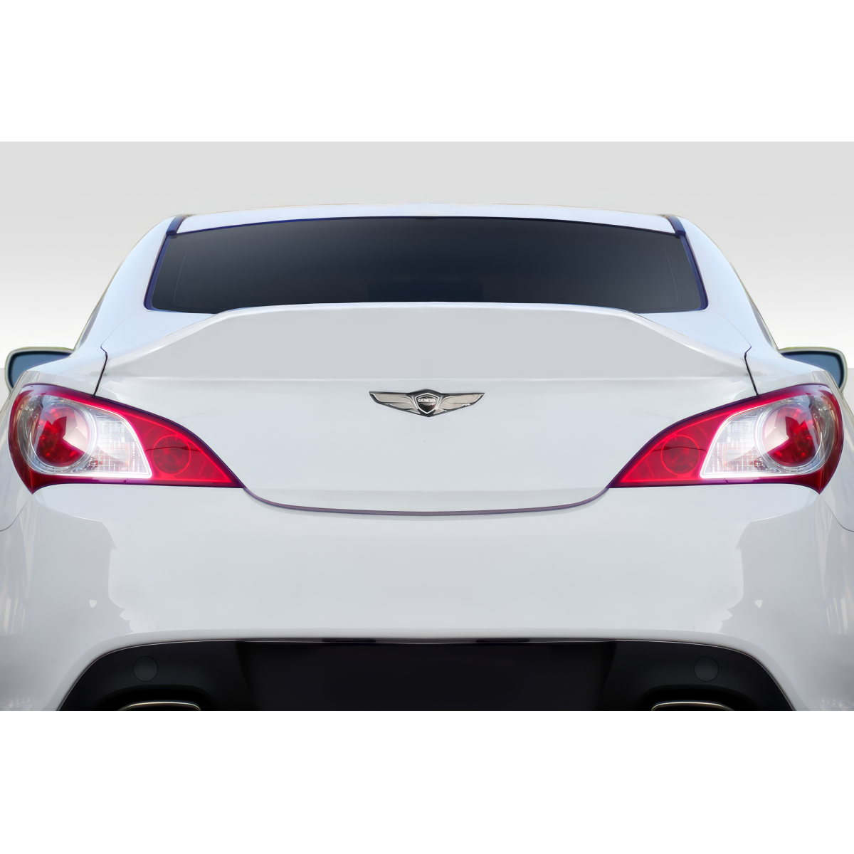 Modify your Genesis G70 2010 with our Exterior/Trunks - Rear view of a white car from a straight angle