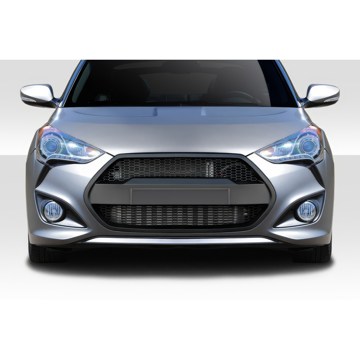 Modify your Hyundai Veloster 2012 with our Exterior/Grilles - Frontal view of the vehicle at eye level