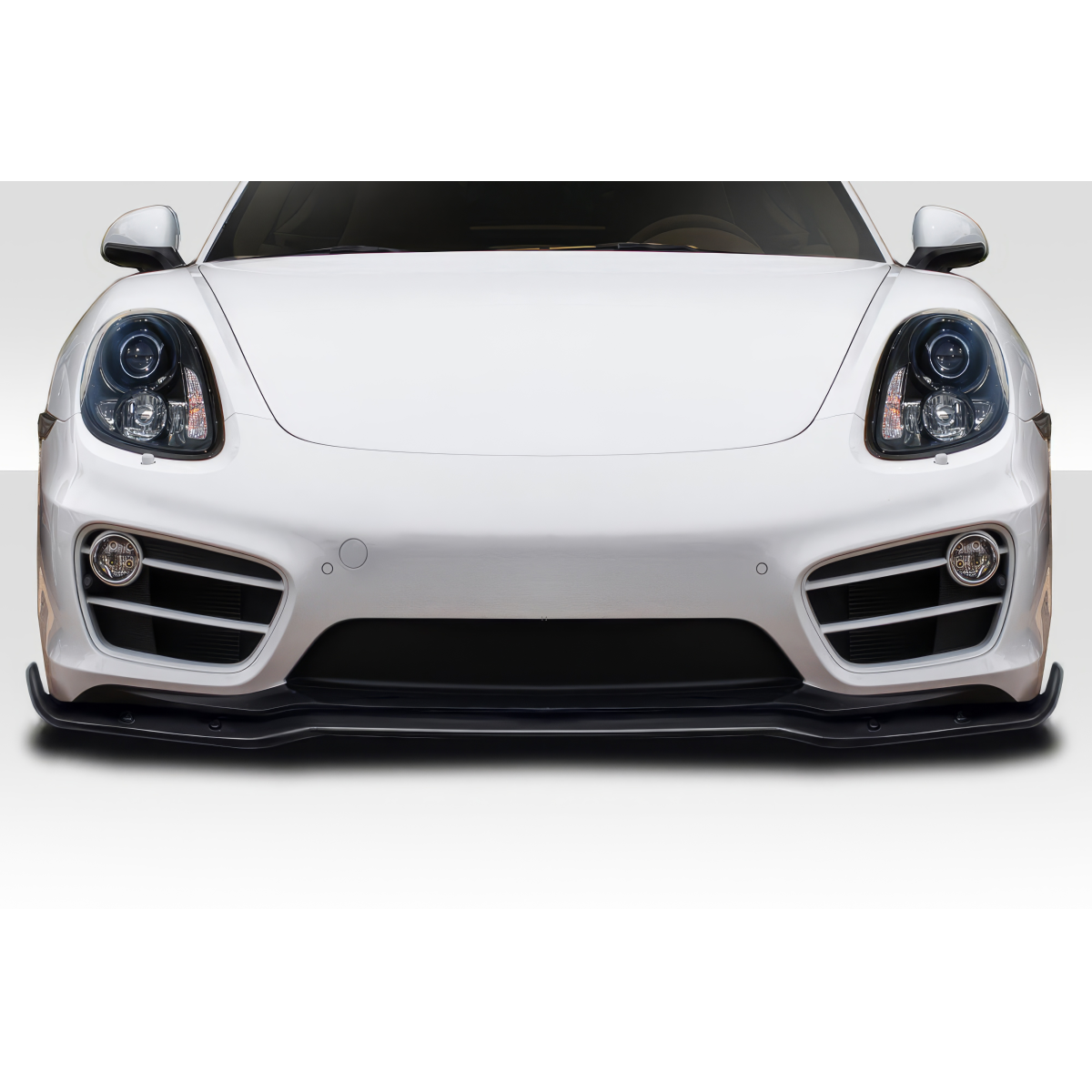 Modify your Porsche Cayman 2014 with our Exterior/Front Bumpers or Lips - Front angle view of Porsche Cayman Motox front lip