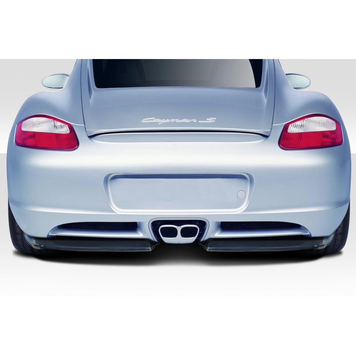 Modify your Porsche Cayman 2006 with our Exterior/Rear Bumpers or Lips - Image shows rear view at eye level angle