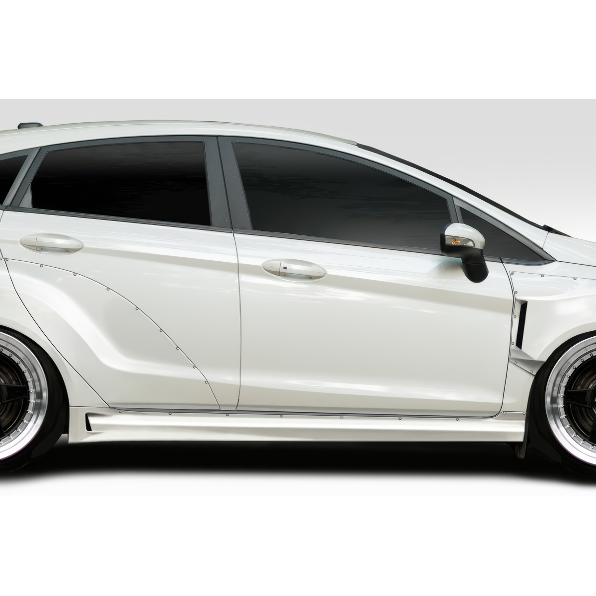 Modify your Ford Fiesta 2014 with our Exterior/Side Skirts - Side view showing right profile of the vehicle