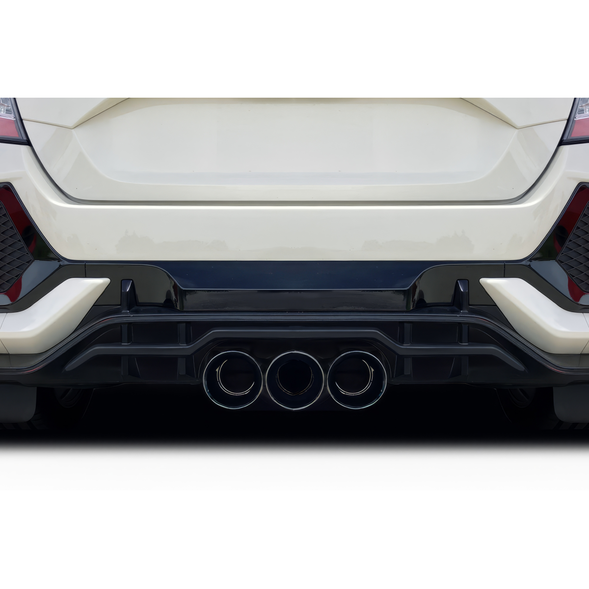 Modify your Honda Civic 2017 with our Exterior/Rear Bumpers or Lips - View from directly behind the vehicle