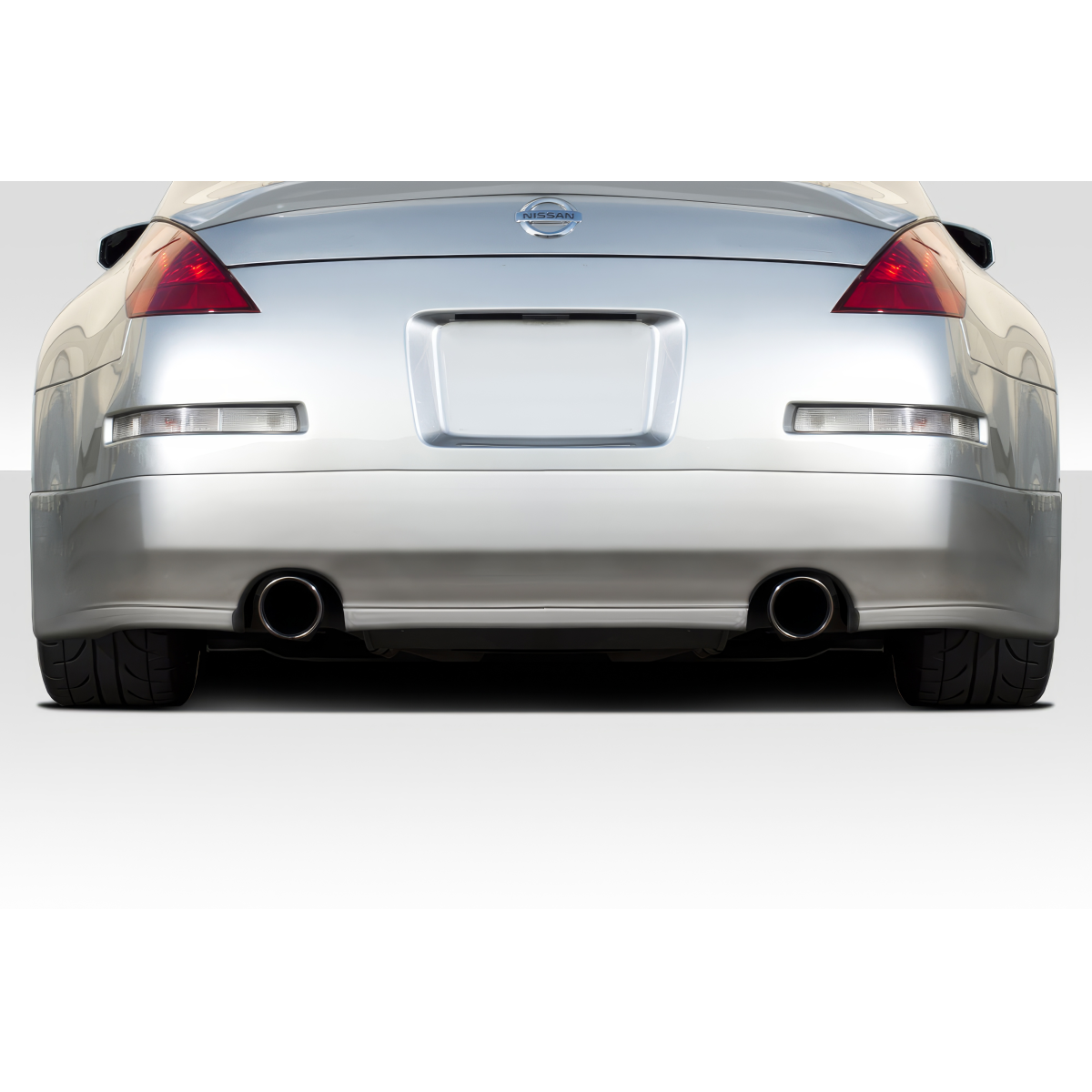 Modify your Nissan 350Z 2003 with our Exterior/Rear Bumpers or Lips - Rear view of the Nissan 350Z at a straight angle