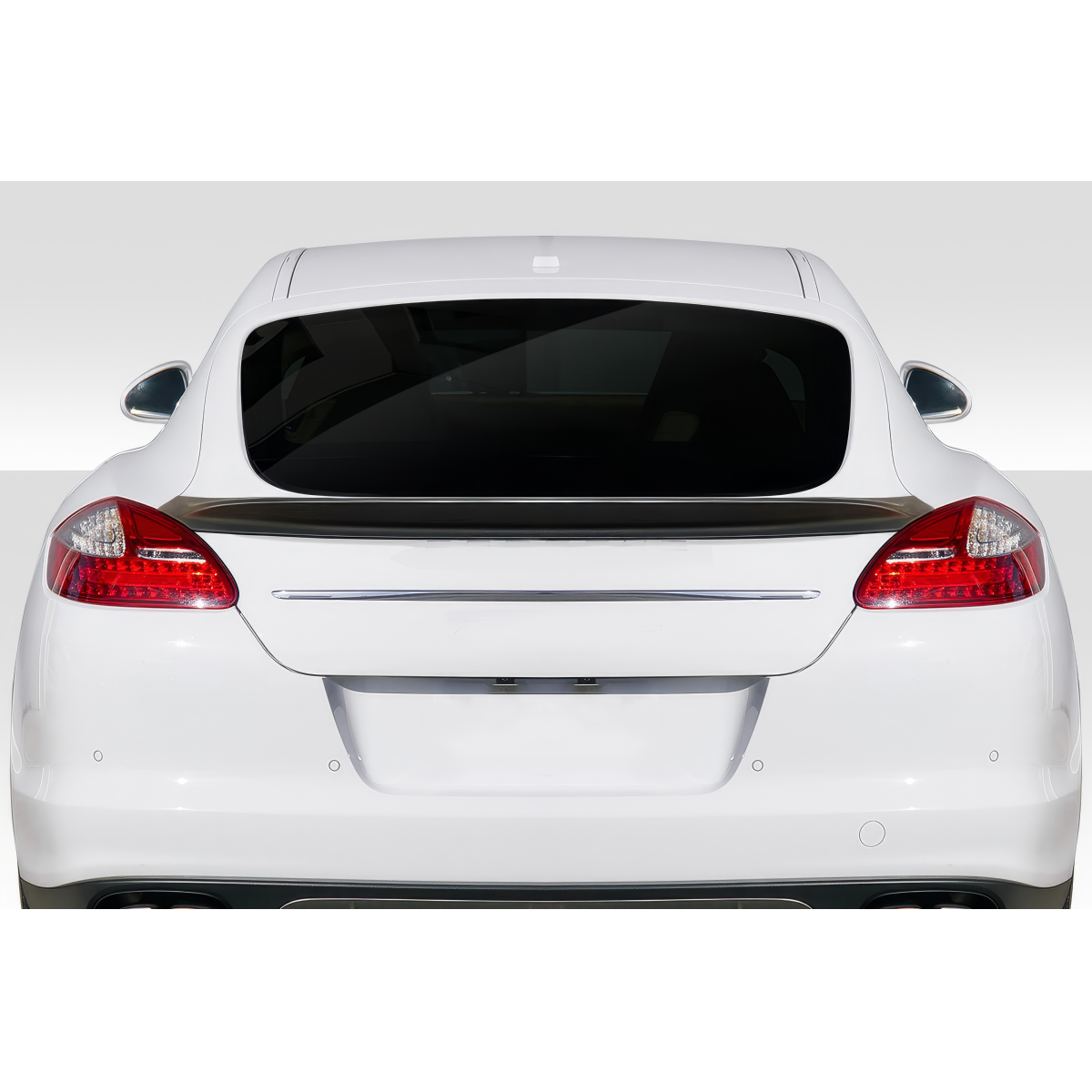 Modify your Porsche Panamera 2010 with our Exterior/Wings - Rear view angle of Porsche Panamera showing wing