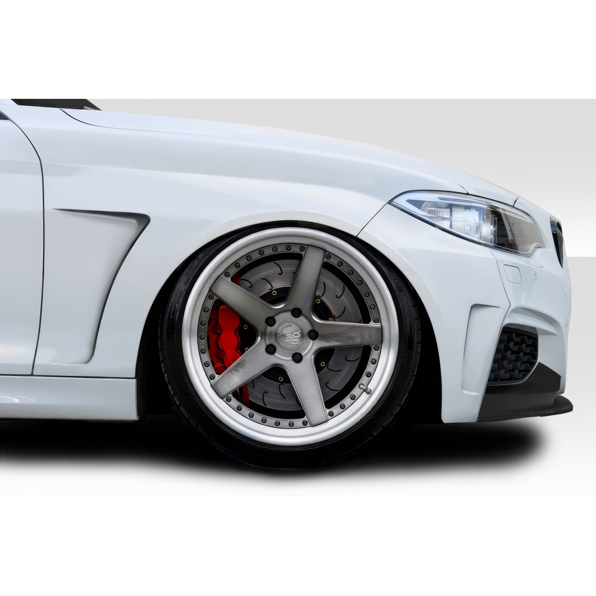 Modify your BMW 2-Series 2014 with our Exterior/Fenders - Side angle view of front fender and wheel