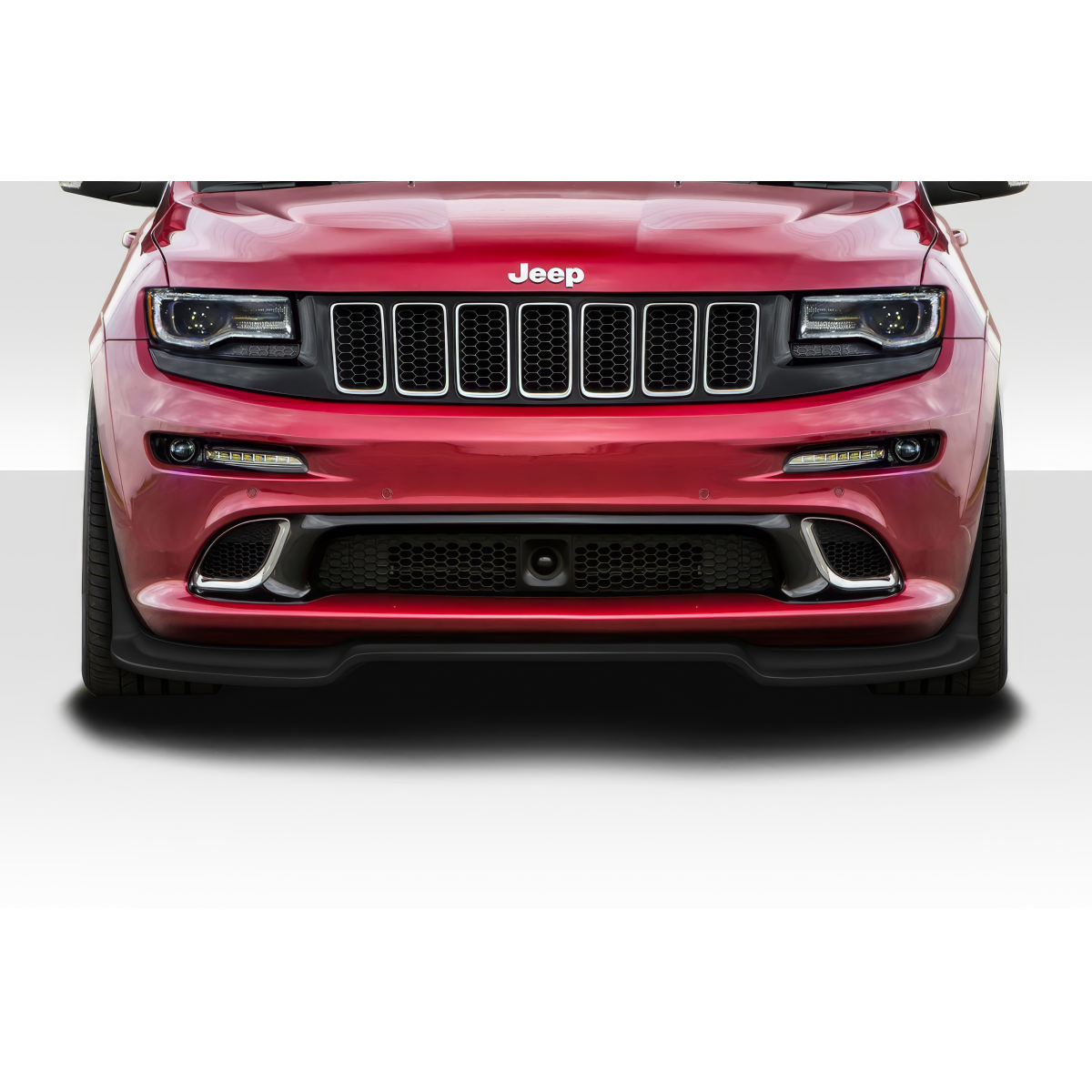 Modify your Jeep Cherokee 2011 with our Exterior/Front Bumpers or Lips - Front view of the vehicle at eye level angle