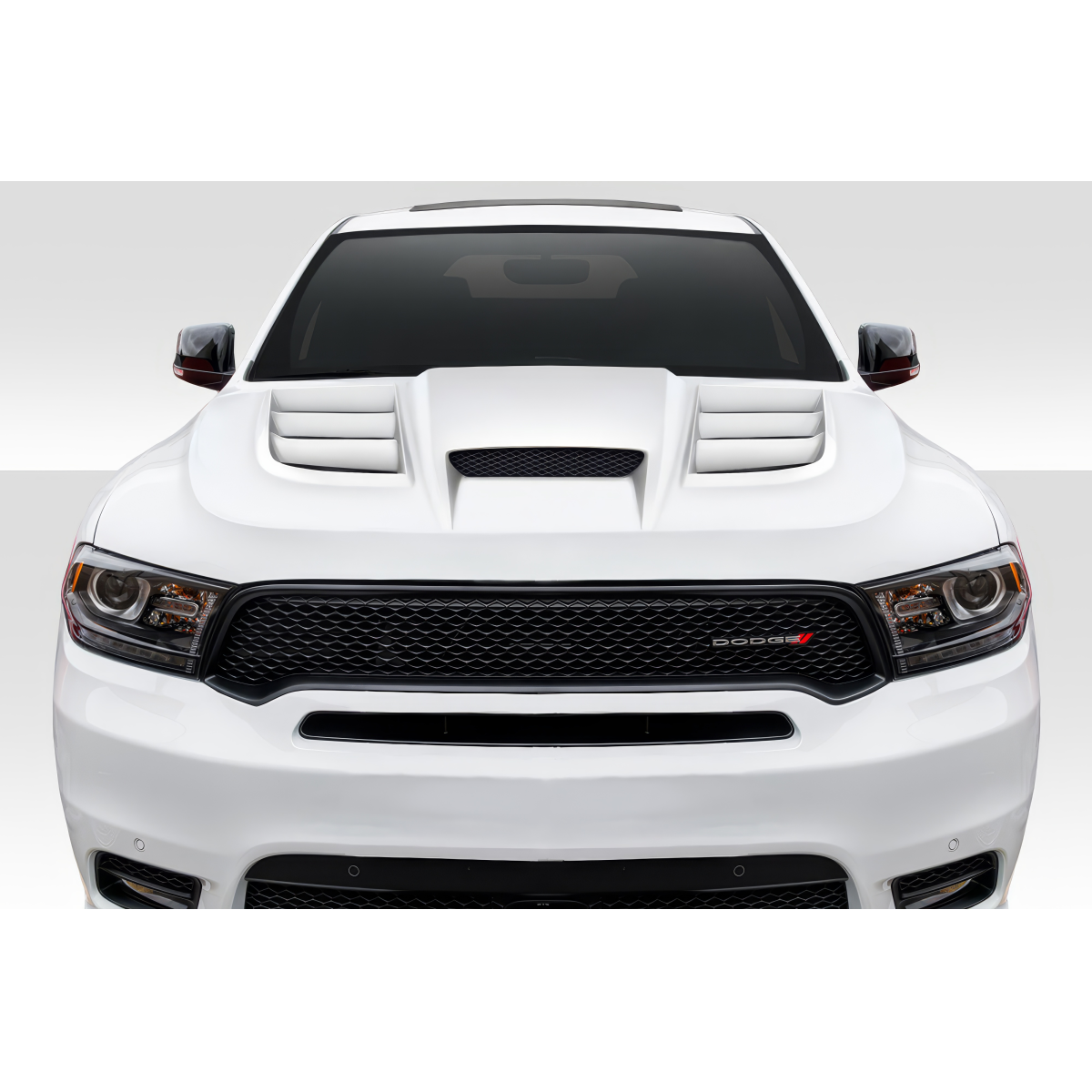 Modify your Dodge Durango 2011 with our Exterior/Hoods - Front view of the hood at eye level