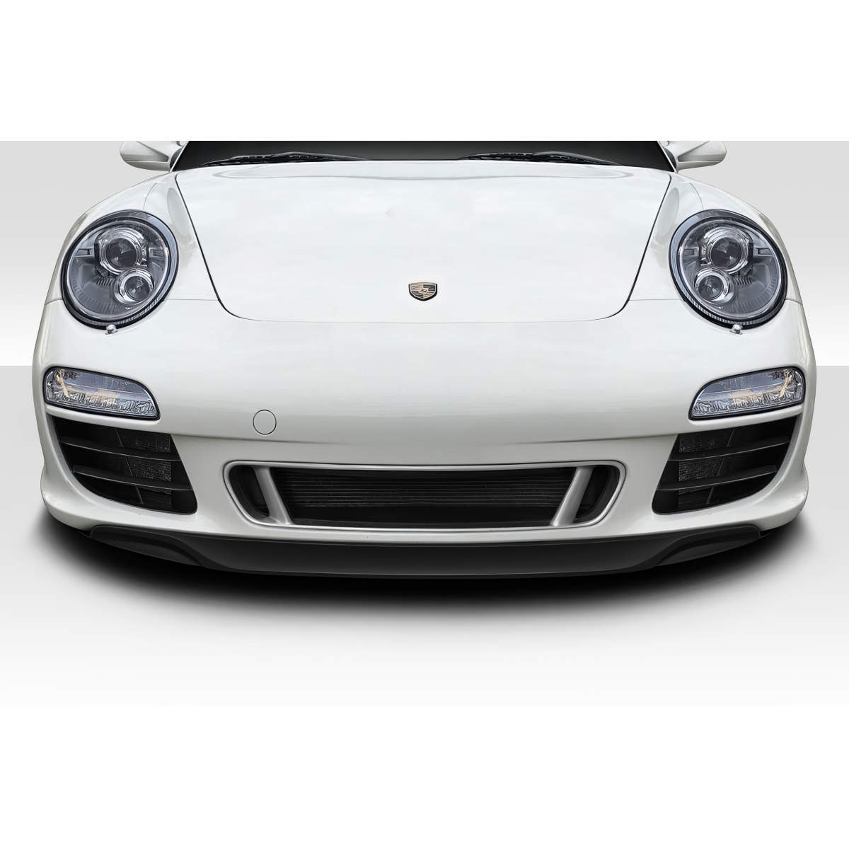 Modify your Porsche 911 2005 with our Exterior/Front Lips - Front view of car from low angle perspective