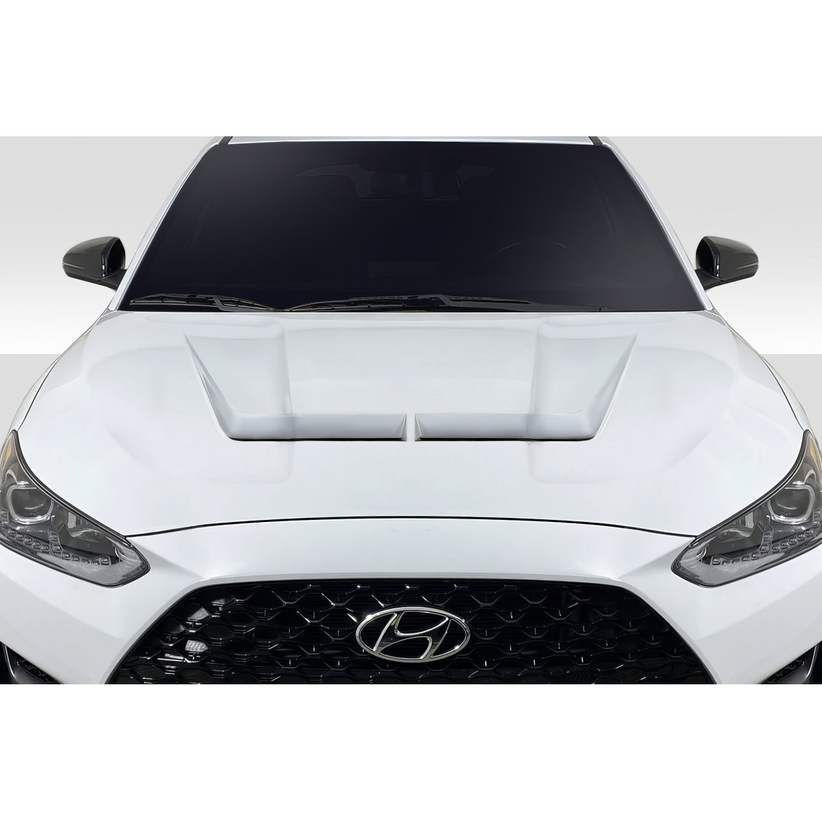 Modify your Hyundai Veloster 2019 with our Exterior/Hoods - Front view of the vehicle hood