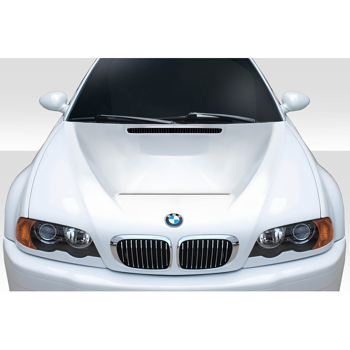 Modify your BMW 3-Series 2000 with our Exterior/Hoods - Front view angle of the hood of a BMW 3-Series