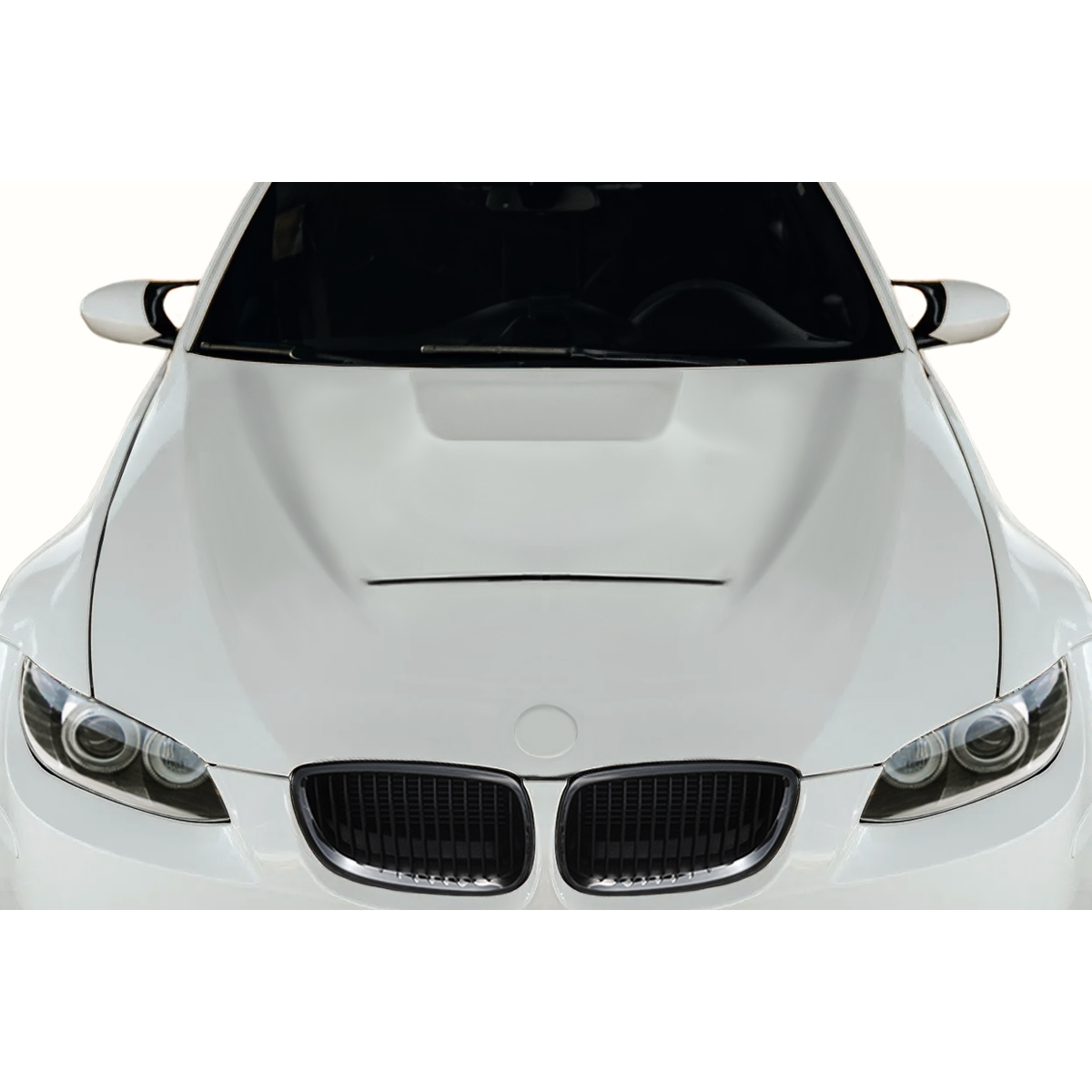 Modify your BMW 3-Series 2007 with our Exterior/Hoods - Front view of the hood at a slight angle