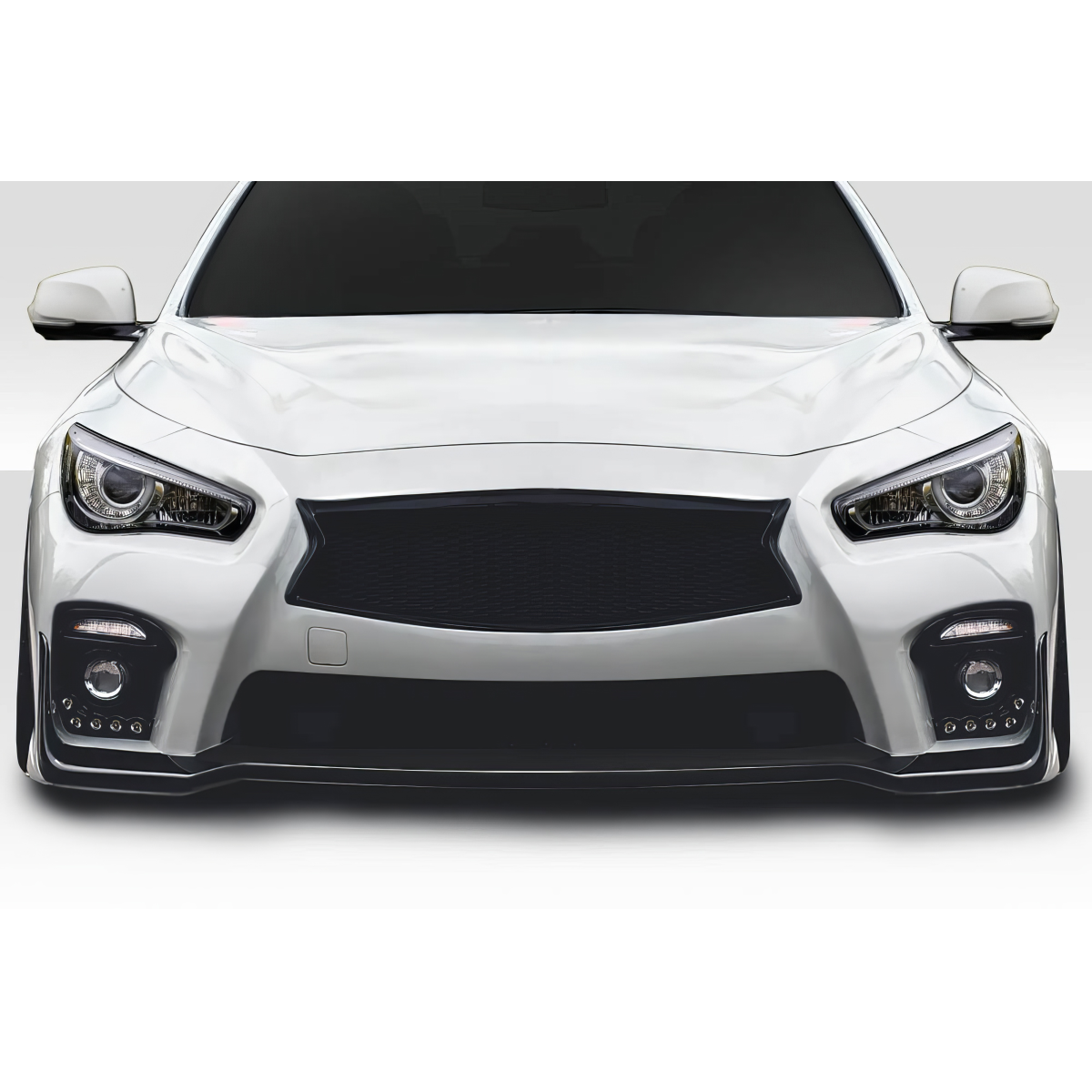 Modify your Infiniti Q50 2014 with our Exterior/Front Bumpers - Front view of vehicle at eye level angle