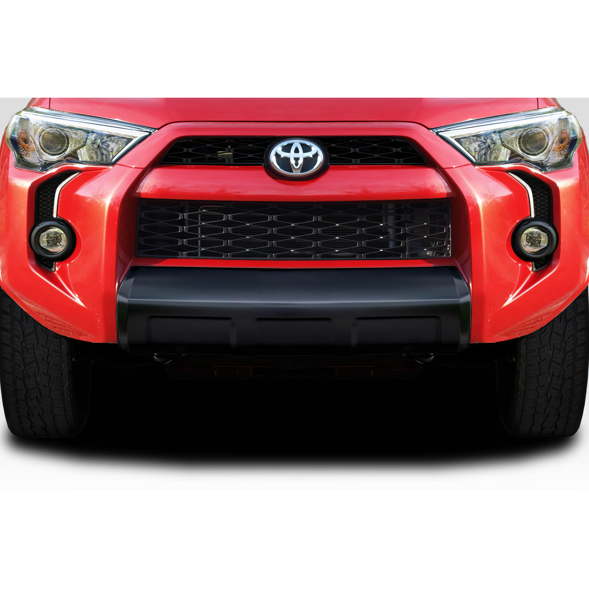 Modify your Toyota 4Runner 2014 with our Exterior/Front Bumpers or Lips - Front view of vehicle part at a straight angle