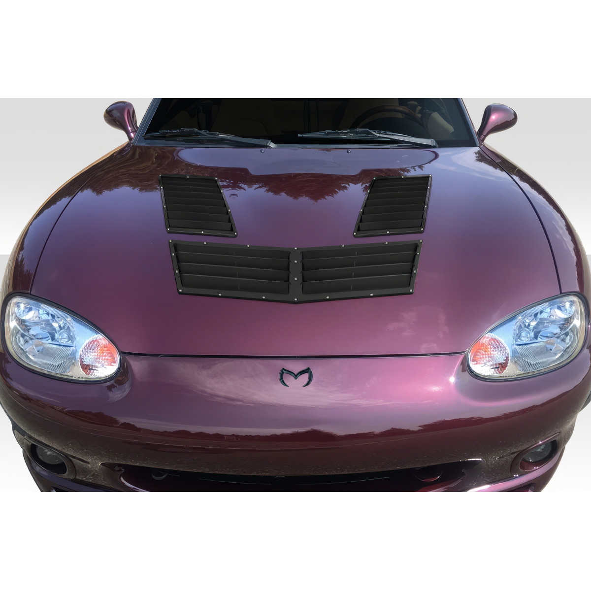 Modify your Mazda Miata 1999 with our Exterior/Hoods - The view is directly from the front