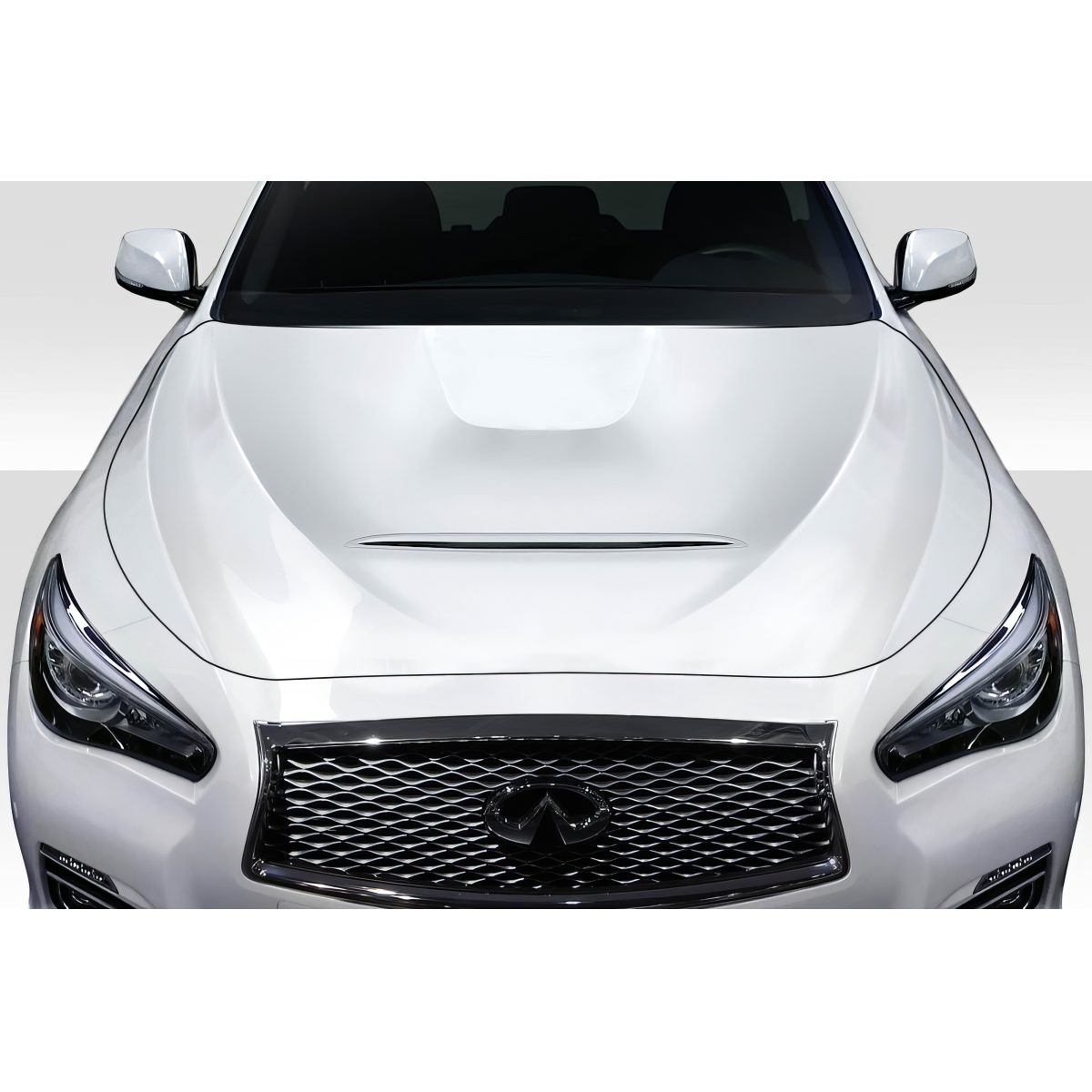 Modify your Infiniti Q50 2014 with our Exterior/Hoods - Top view angle of vehicle hood