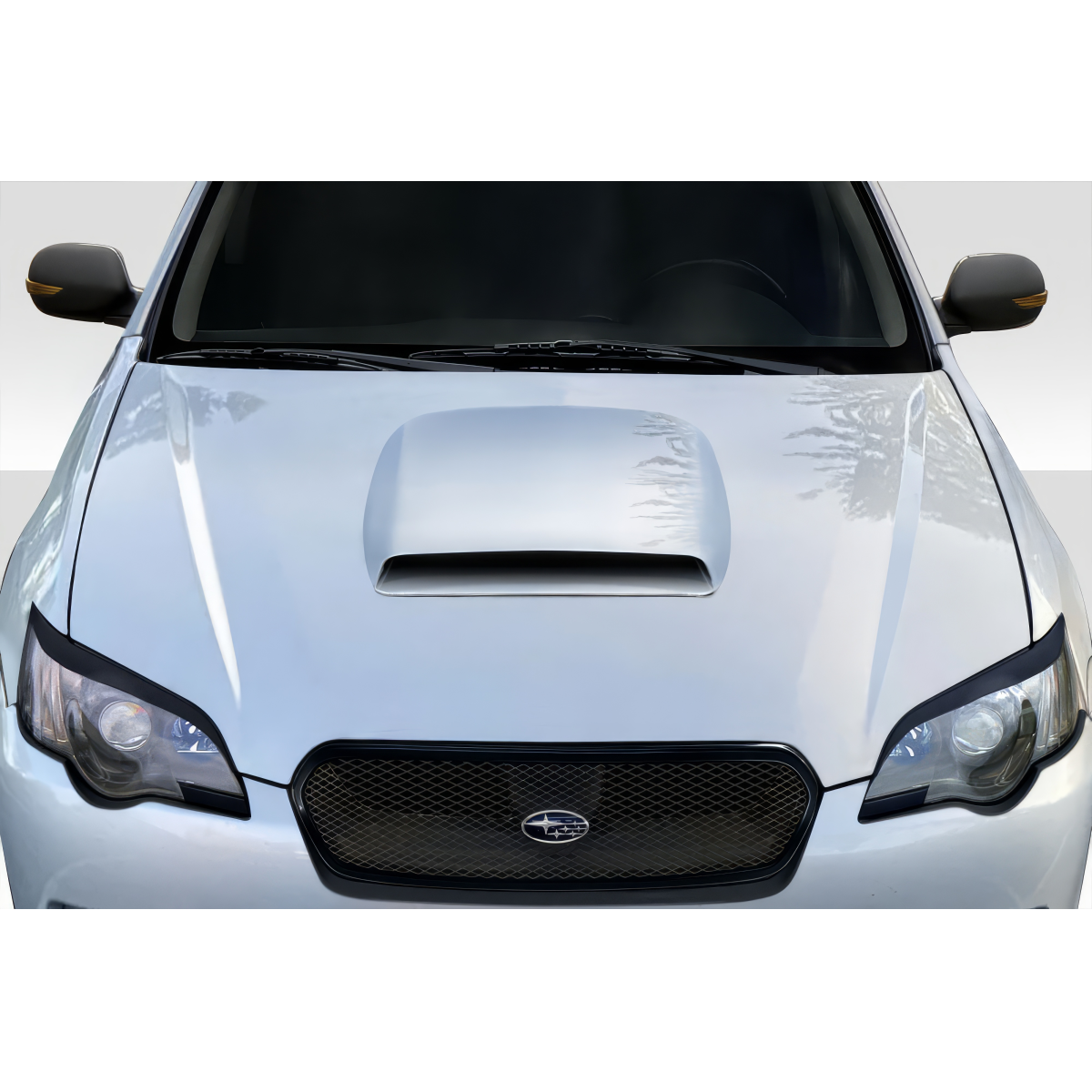 Modify your Subaru Legacy 2005 with our Exterior/Hoods - Front view of hood scoop at a slight angle