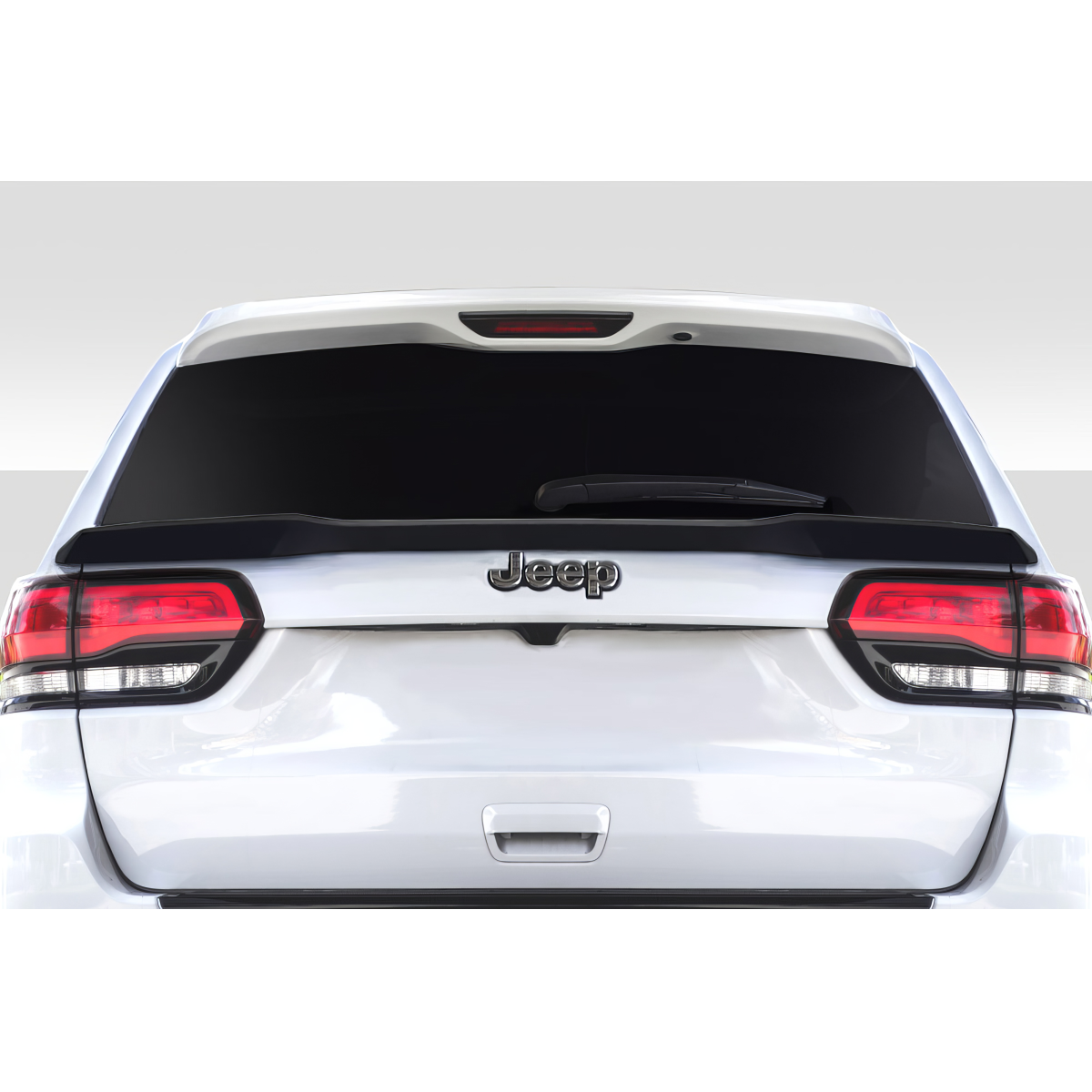 Modify your Jeep Cherokee 2014 with our Exterior/Wings - Image shows rear view of vehicle at eye level