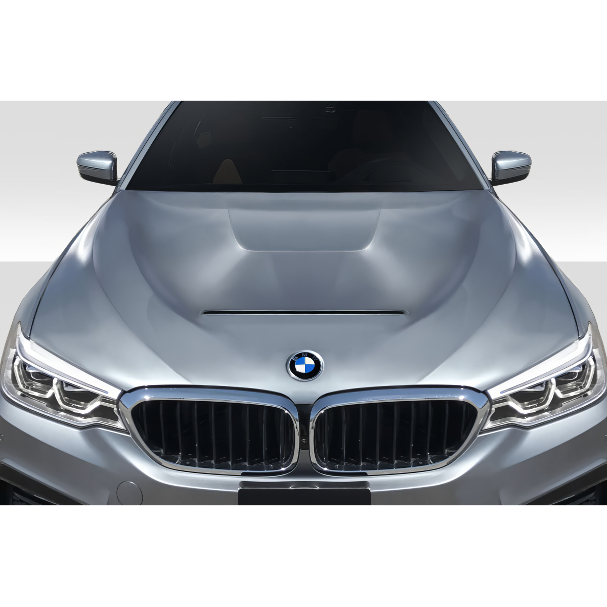 Modify your BMW 5-Series 2017 with our Exterior/Hoods - Front view looking straight at the hood