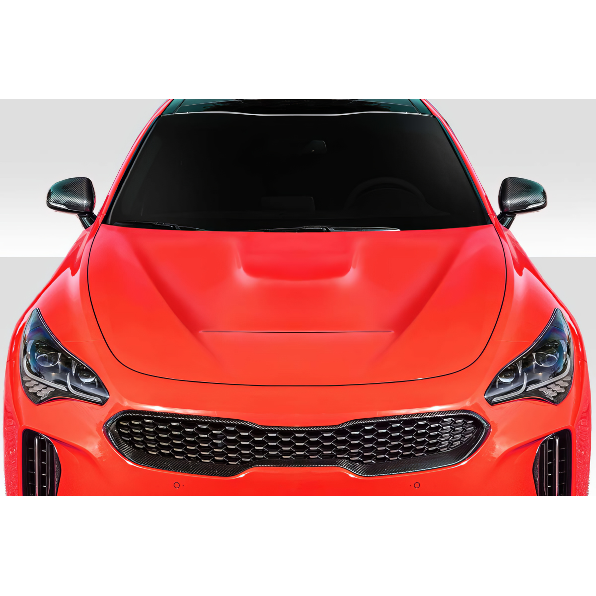 Modify your KIA Stinger 2018 with our Exterior/Hoods - Front view of the hood from above