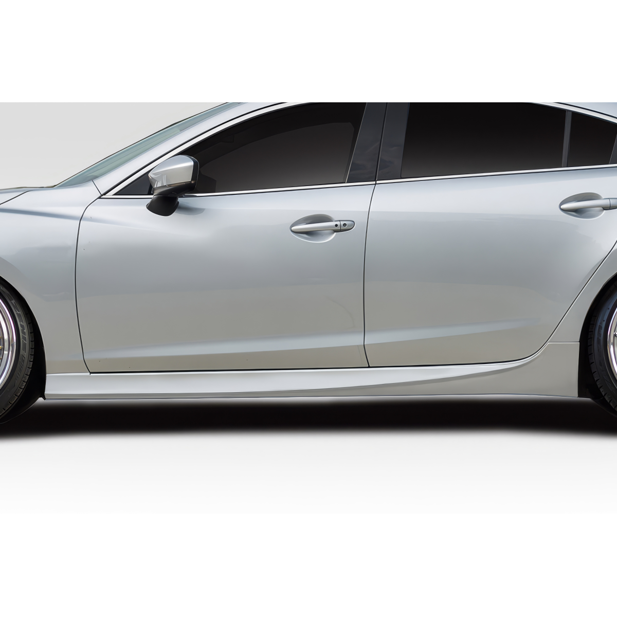 Modify your Mazda 6 2014 with our Exterior/Side Skirts - Side view of the vehicle at a slight angle