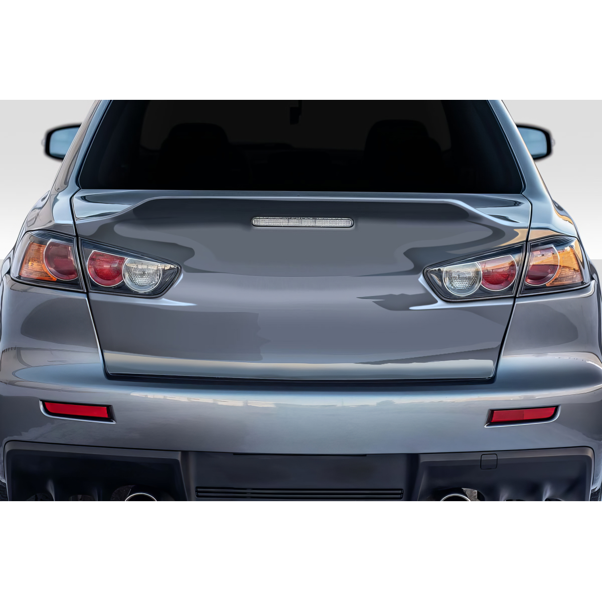 Modify your Mitsubishi Evolution 2008 with our Exterior/Trunks - Rear view of the trunk at a straight angle