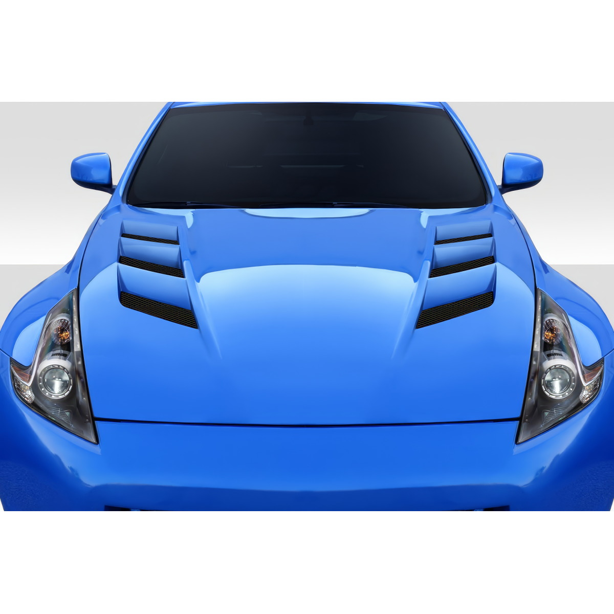 Modify your Nissan 370Z 2009 with our Exterior/Hoods - Top view of vehicle hood angle