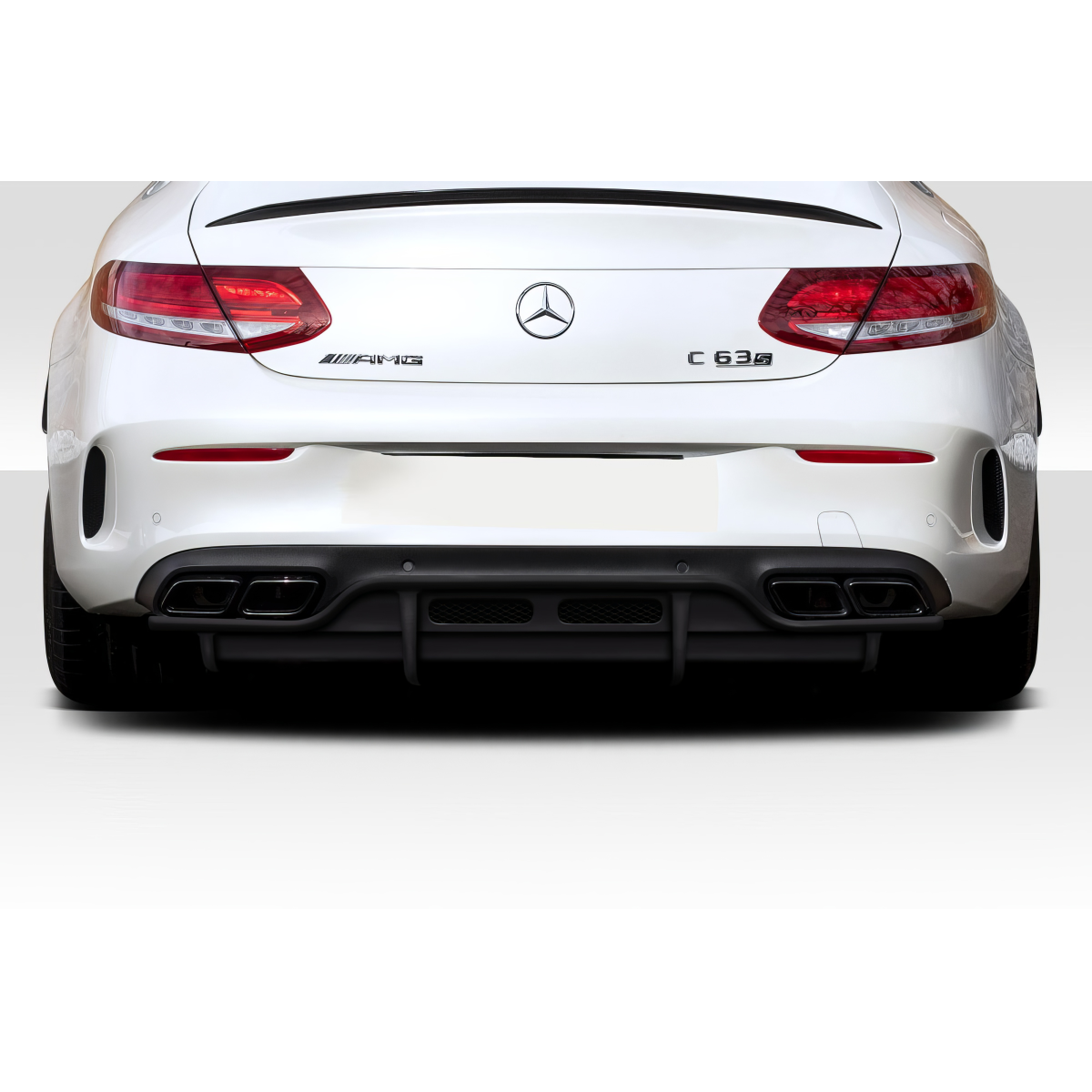 Modify your Mercedes-Benz C300 2015 with our Exterior/Diffusers - Rear view of car at straight angle