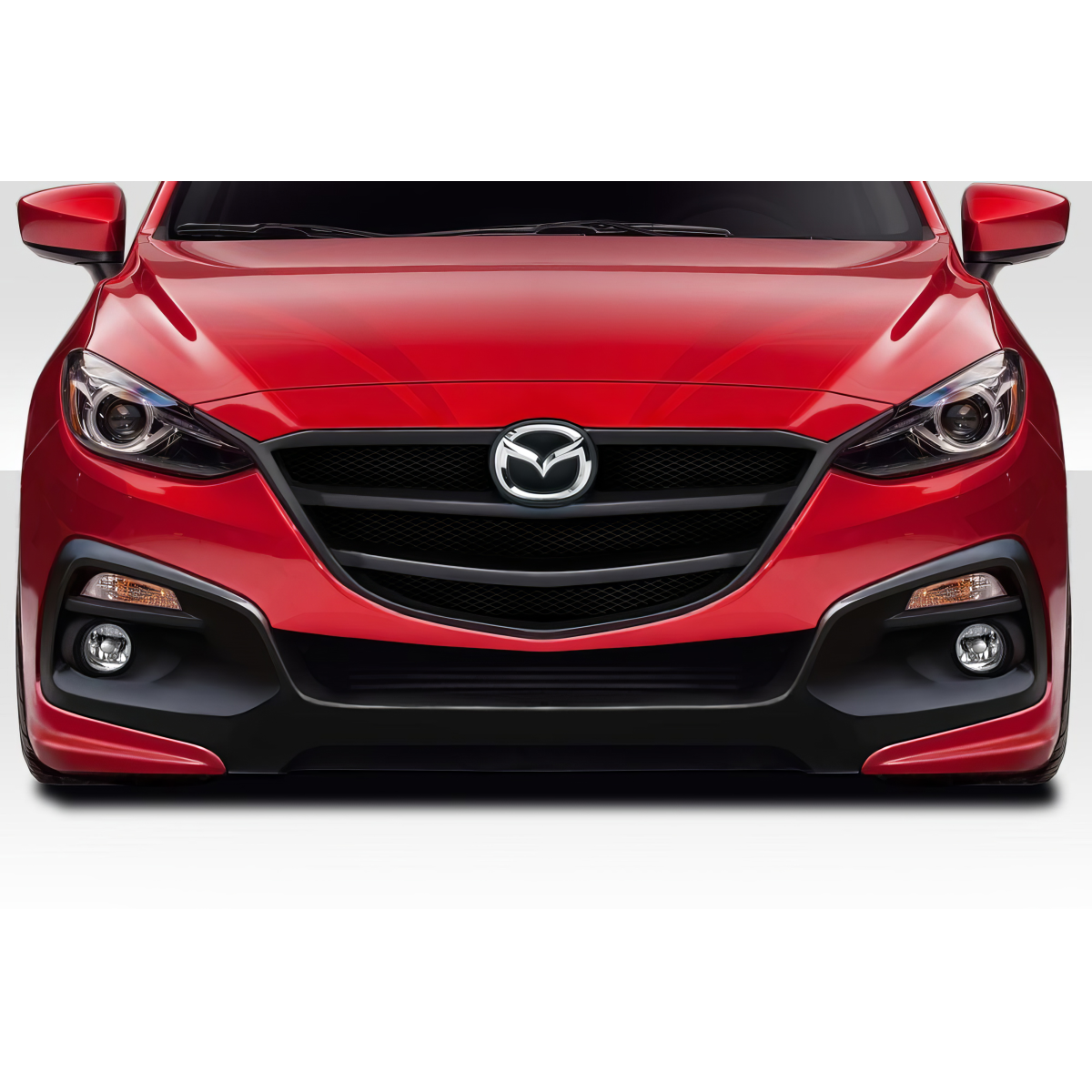 Modify your Mazda 3 2014 with our Exterior/Front Bumpers or Lips - Front view of Mazda 3 at head-on angle