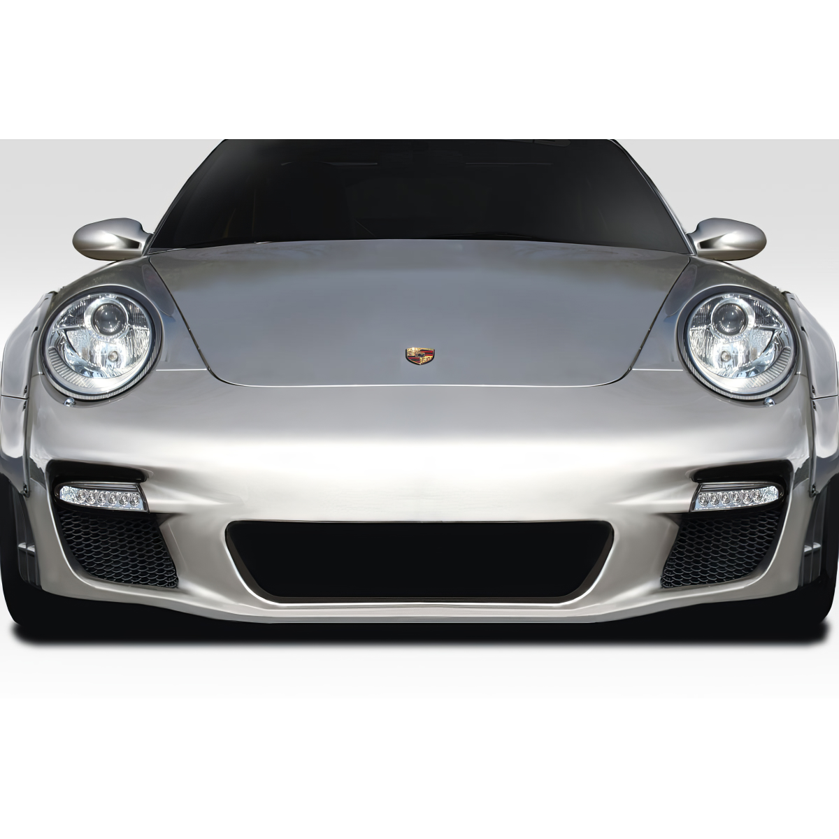 Modify your Porsche 911 2004 with our Exterior/Front Bumpers or Lips - Front view of the car at a straight angle