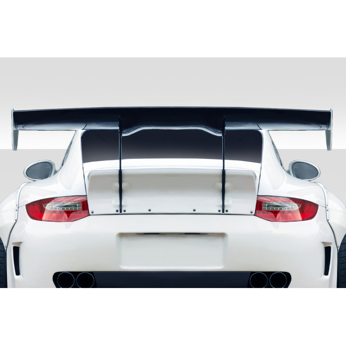 Modify your Porsche 911 2004 with our Exterior/Wings - Rear angle view with high rear wing installed