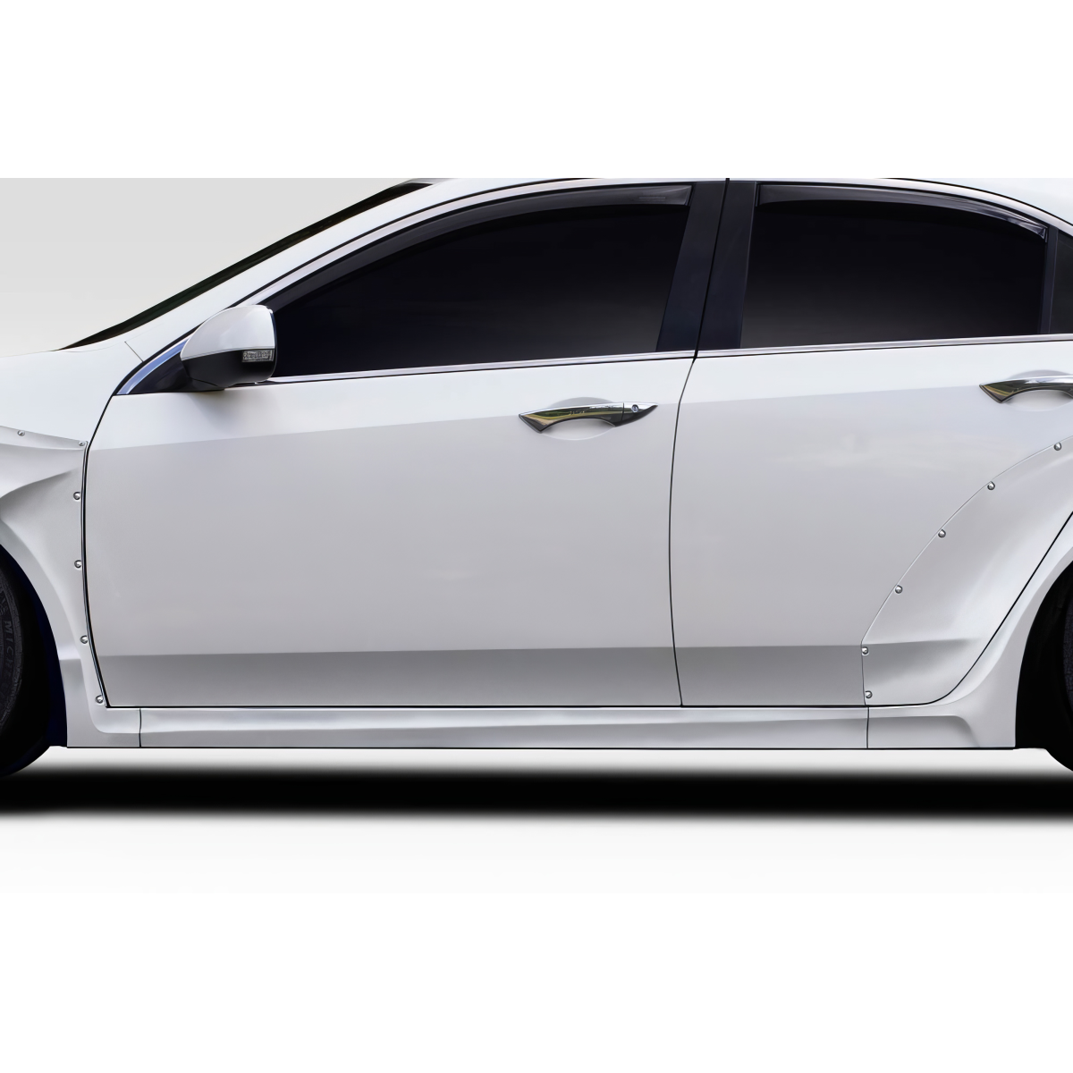 Modify your Acura TSX 2009 with our Exterior/Side Skirts - Side view of vehicle showing left side skirts