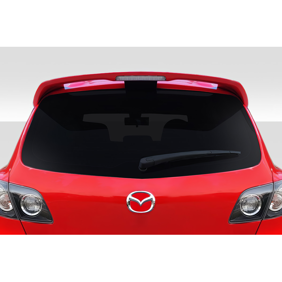 Modify your Mazda 3 2004 with our Exterior/Wings - Rear view at a straight angle